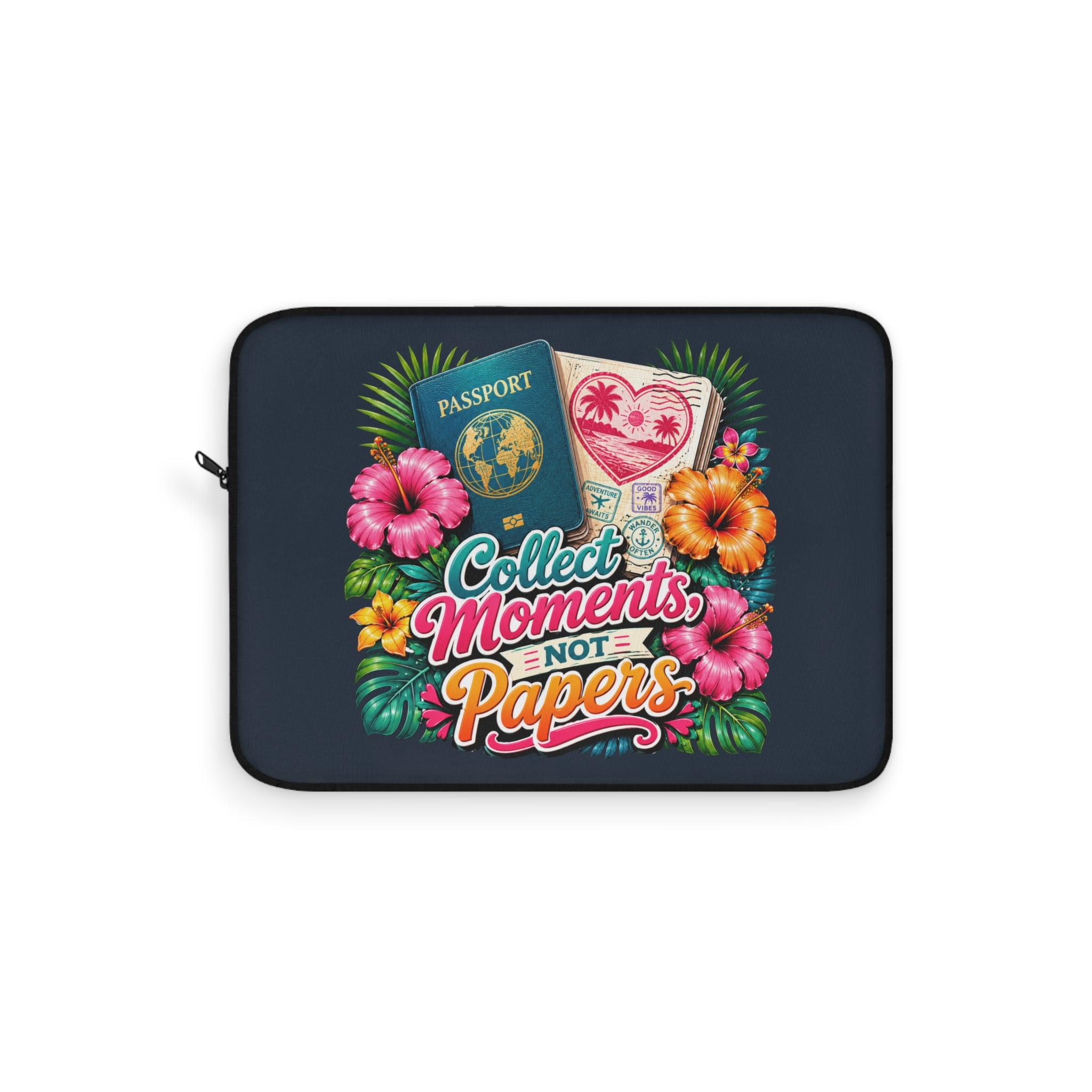 Collect Moments, Not Papers - Deep Passport Laptop and iPad Sleeve