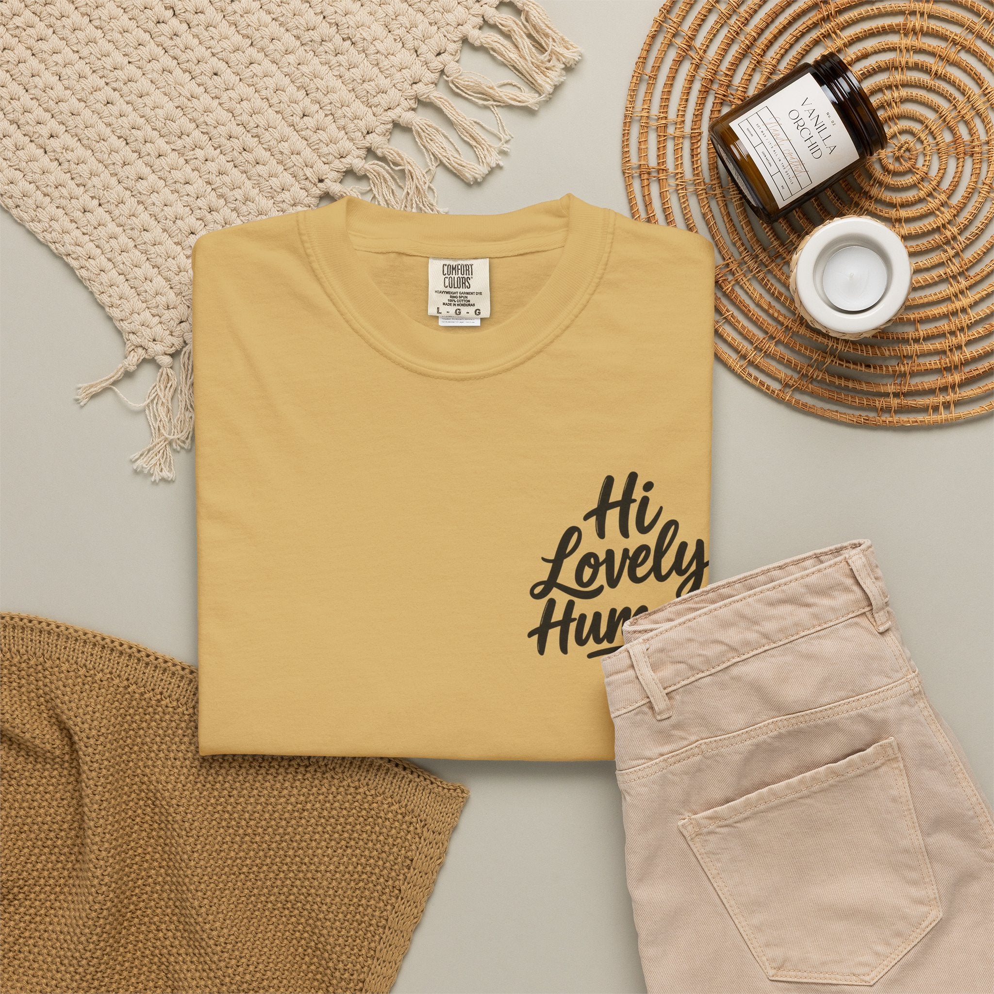 Hi Lovely Human T-Shirt – Positive Message Front & Back Adult Tee