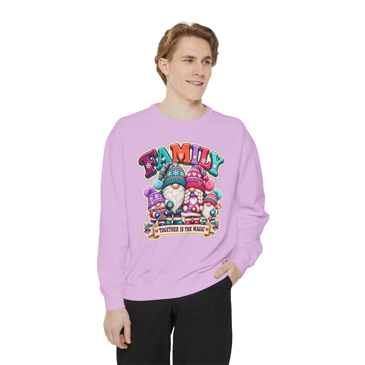Family Gnomes "Together Is The Magic" Cozy Christmas Sweatshirt