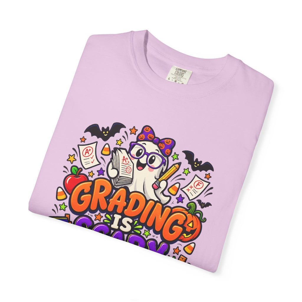 Grading Is Scary Enough T-Shirt — Halloween Teacher Funny Tee