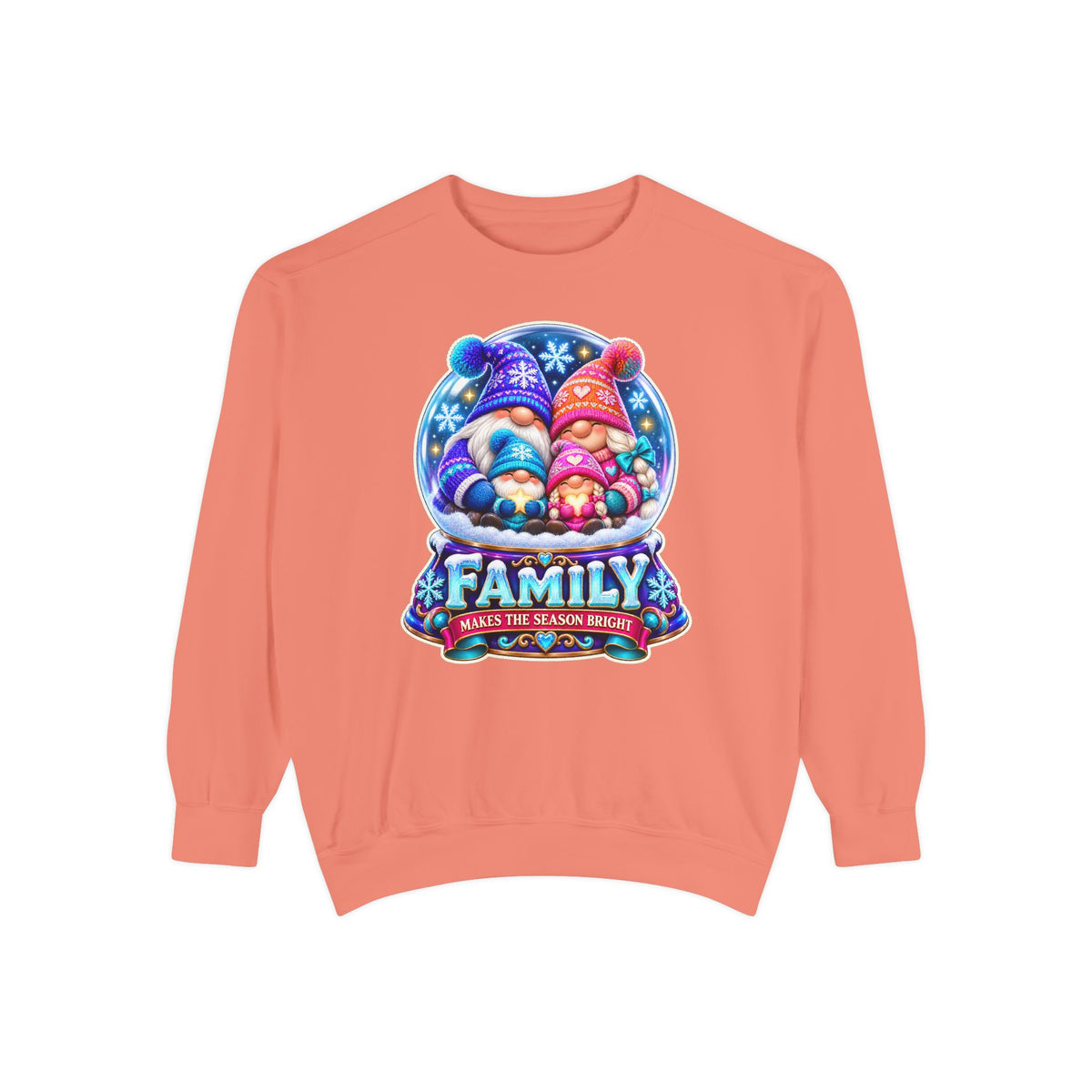 Family Gnome Christmas Sweatshirt "Family Makes the Season Bright"