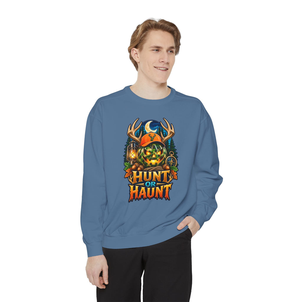 Hunt or Haunt Halloween Sweatshirt 🎃🍂 | Pumpkin Outdoor Crewneck