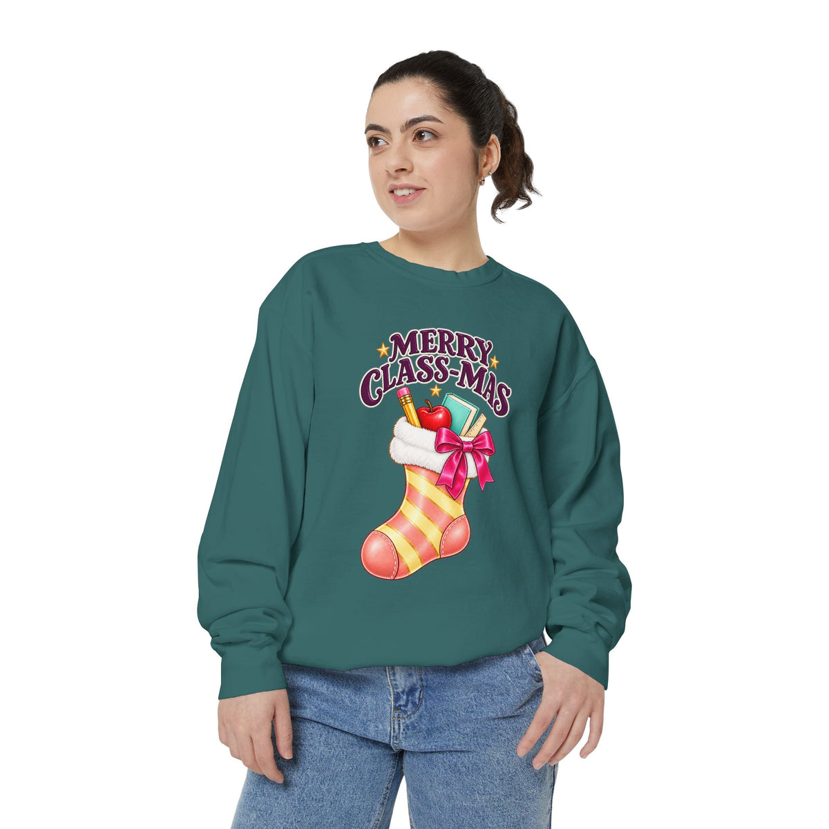Merry Class-mas Sweatshirt – Cute Christmas Stocking Teacher Holiday Sweater
