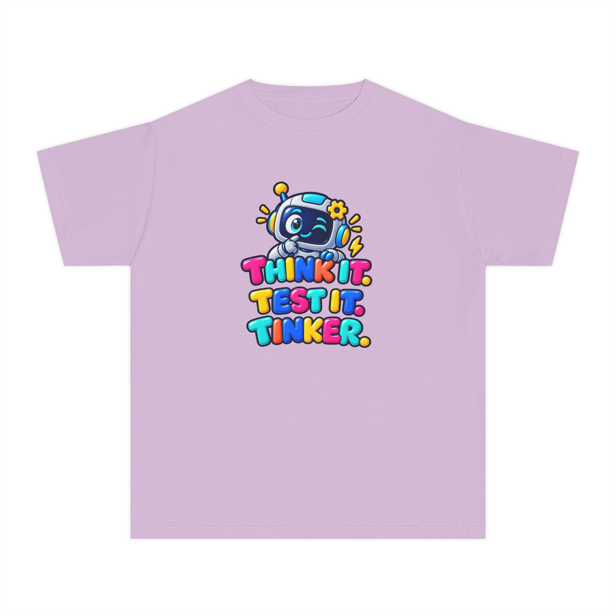 🤖 Think It. Test It. Tinker." Robot STEM Graphic Kids Tee