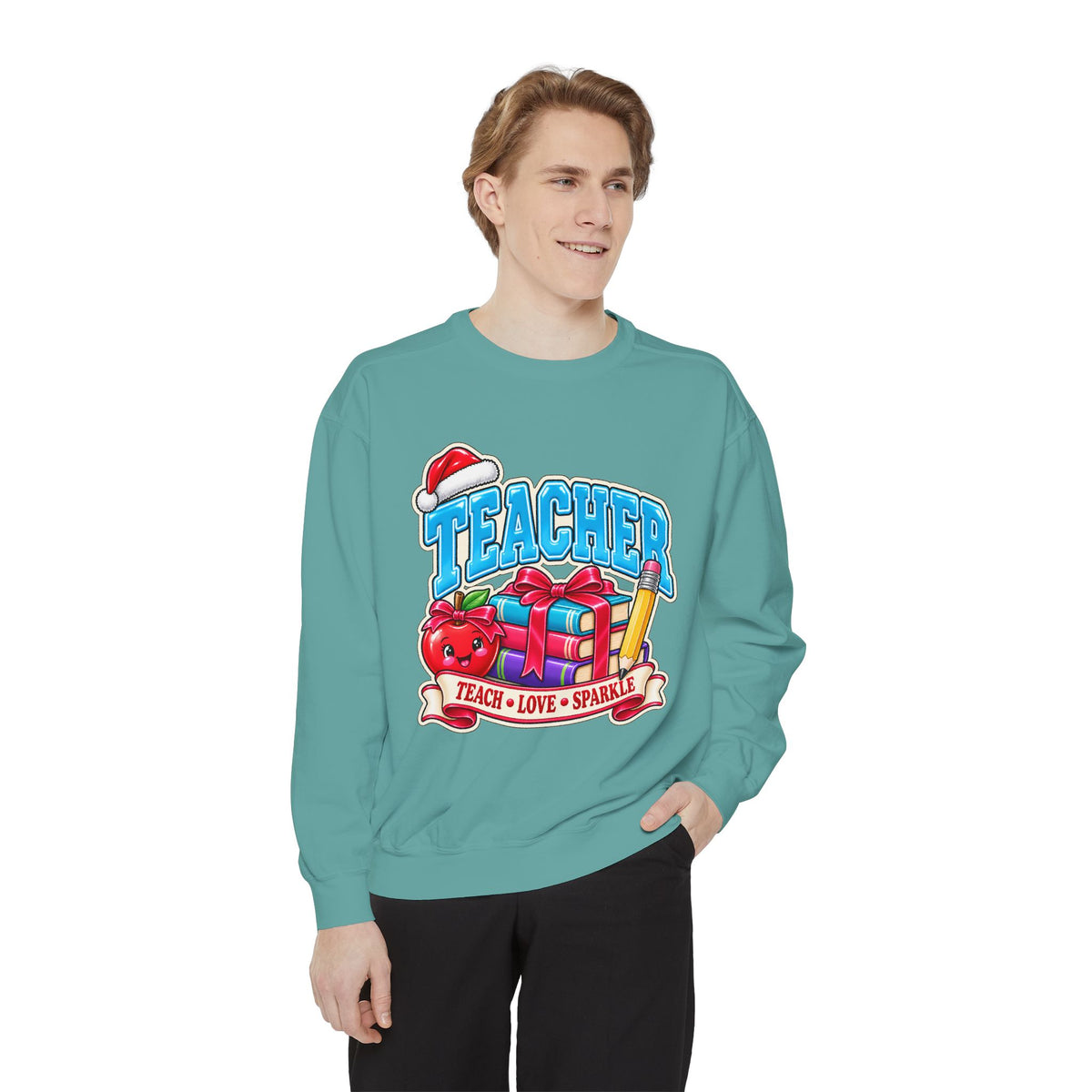 Teach • Love • Sparkle Christmas Teacher Sweatshirt