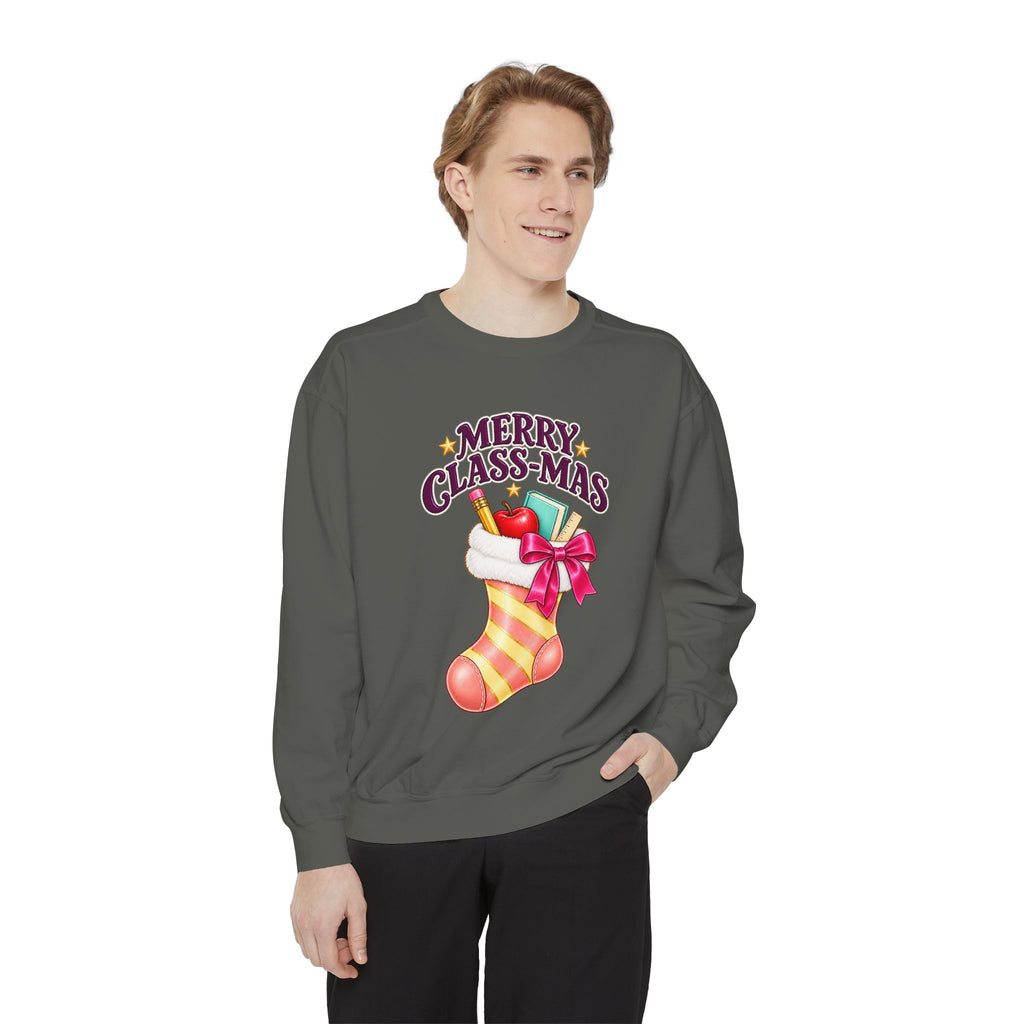 Merry Class-mas Sweatshirt – Cute Christmas Stocking Teacher Holiday Sweater