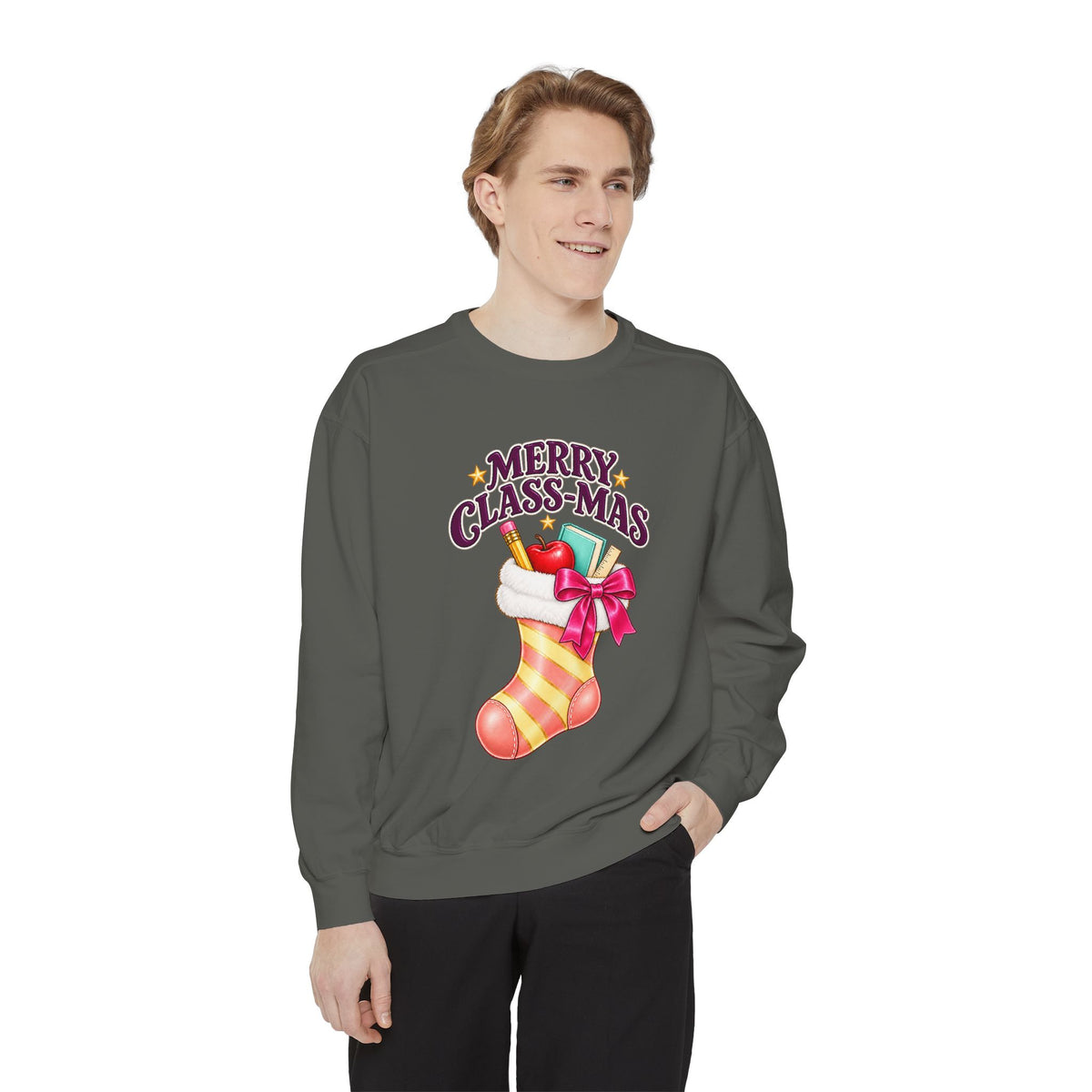 Merry Class-mas Sweatshirt – Cute Christmas Stocking Teacher Holiday Sweater