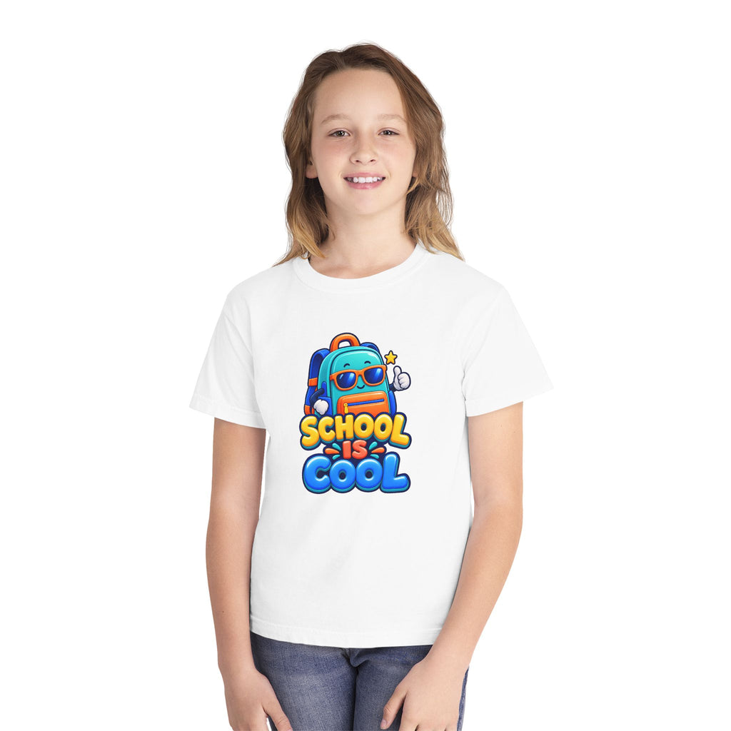 🎒 School Is Cool Backpack Cartoon Kids Tee