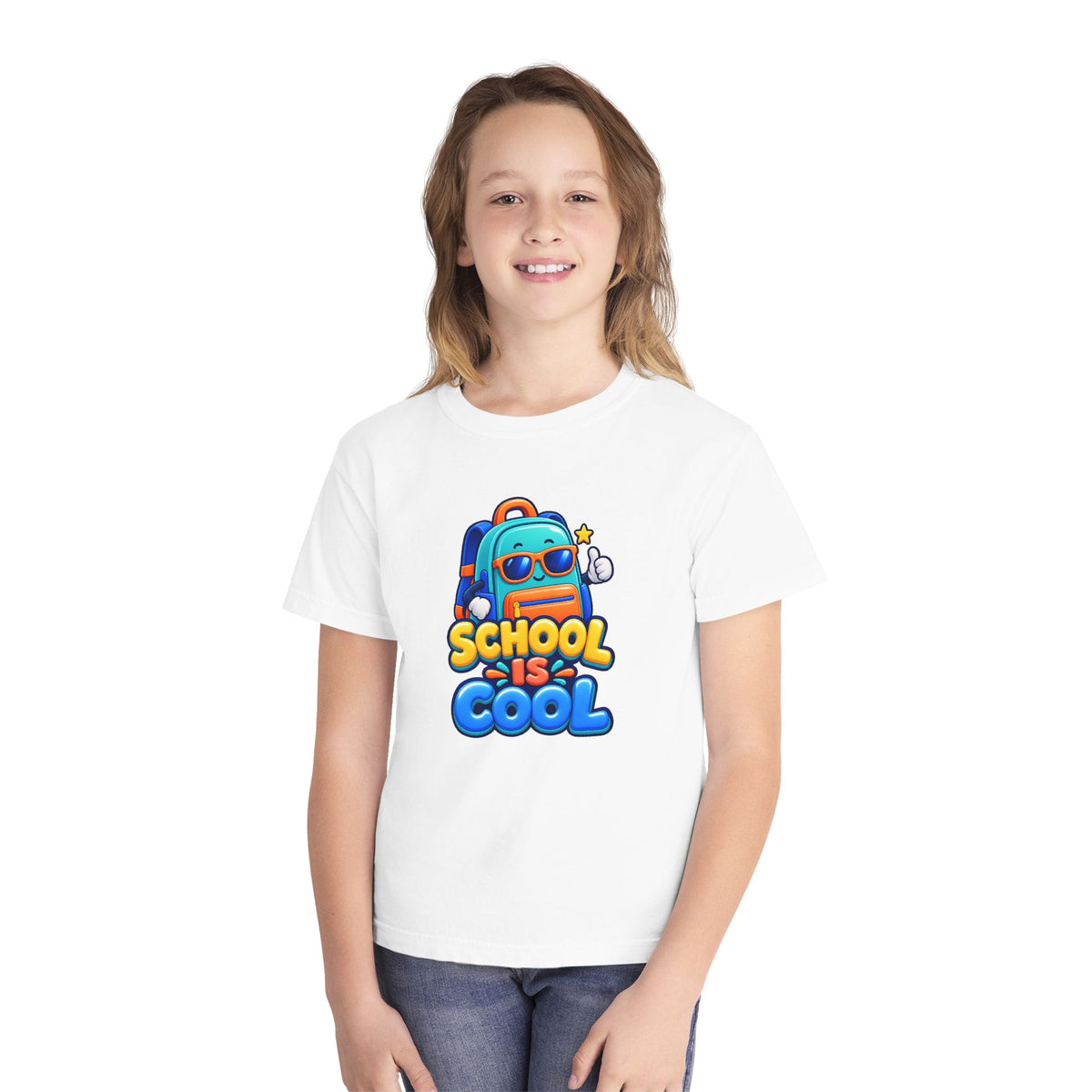 🎒 School Is Cool Backpack Cartoon Kids Tee