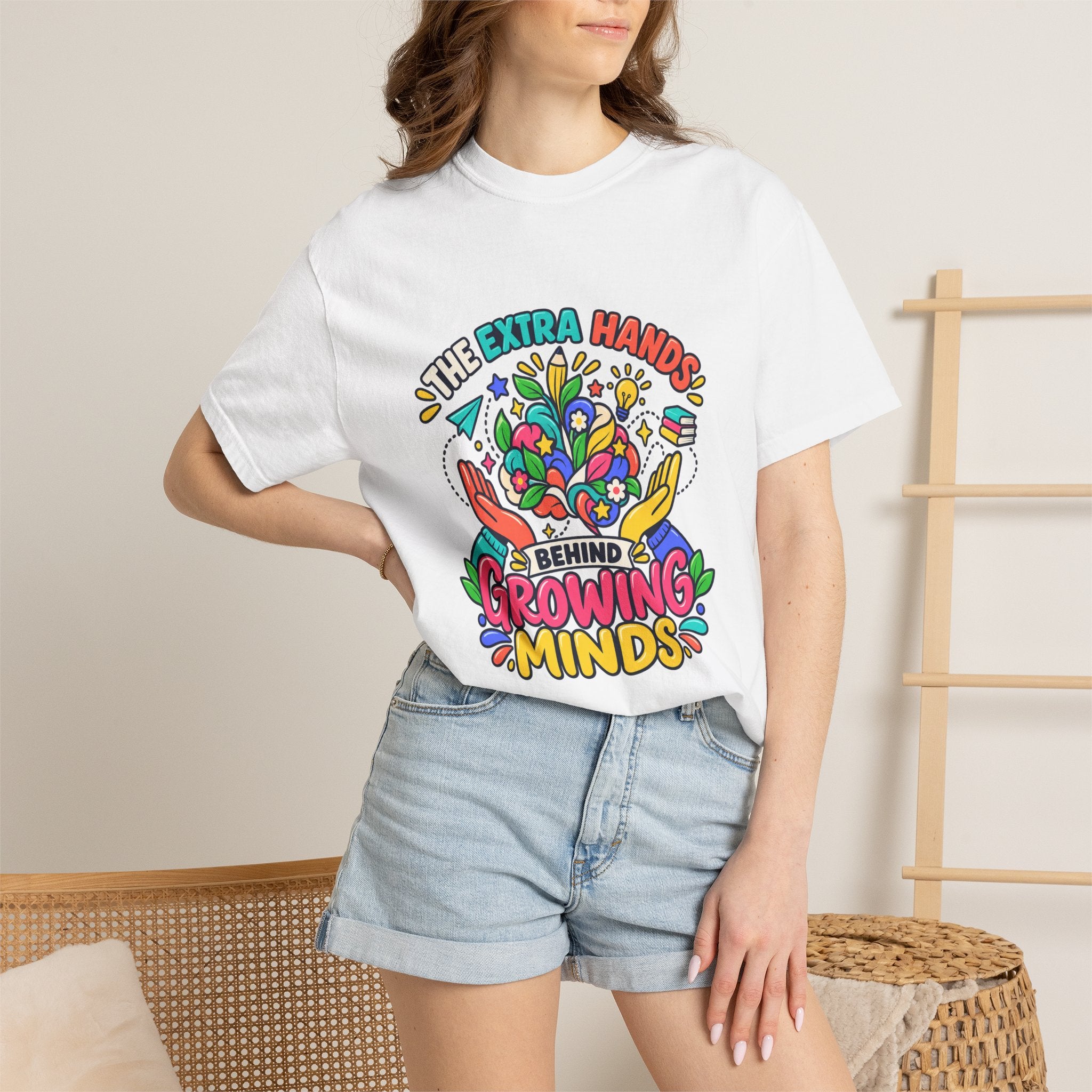 Extra Hands Behind Growing Minds Comfort Colors® Teacher Tee 🌱✏️