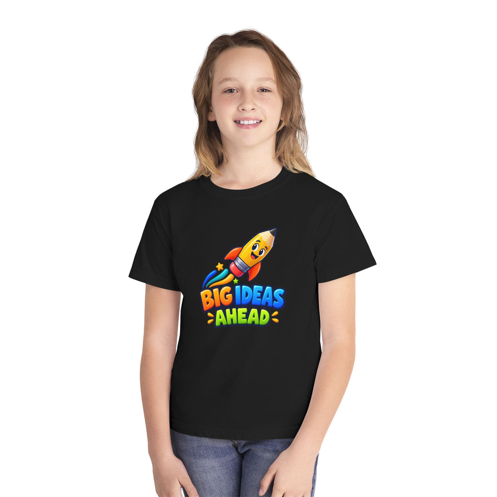 🚀 Big Ideas Ahead Rocket Pencil Kids Tee