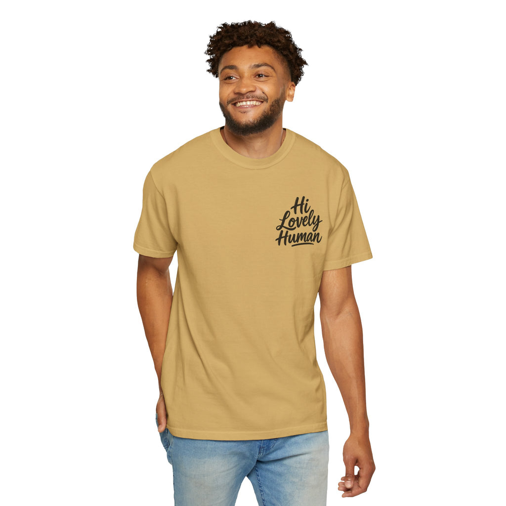 Hi Lovely Human T-Shirt – Positive Message Front & Back Adult Tee