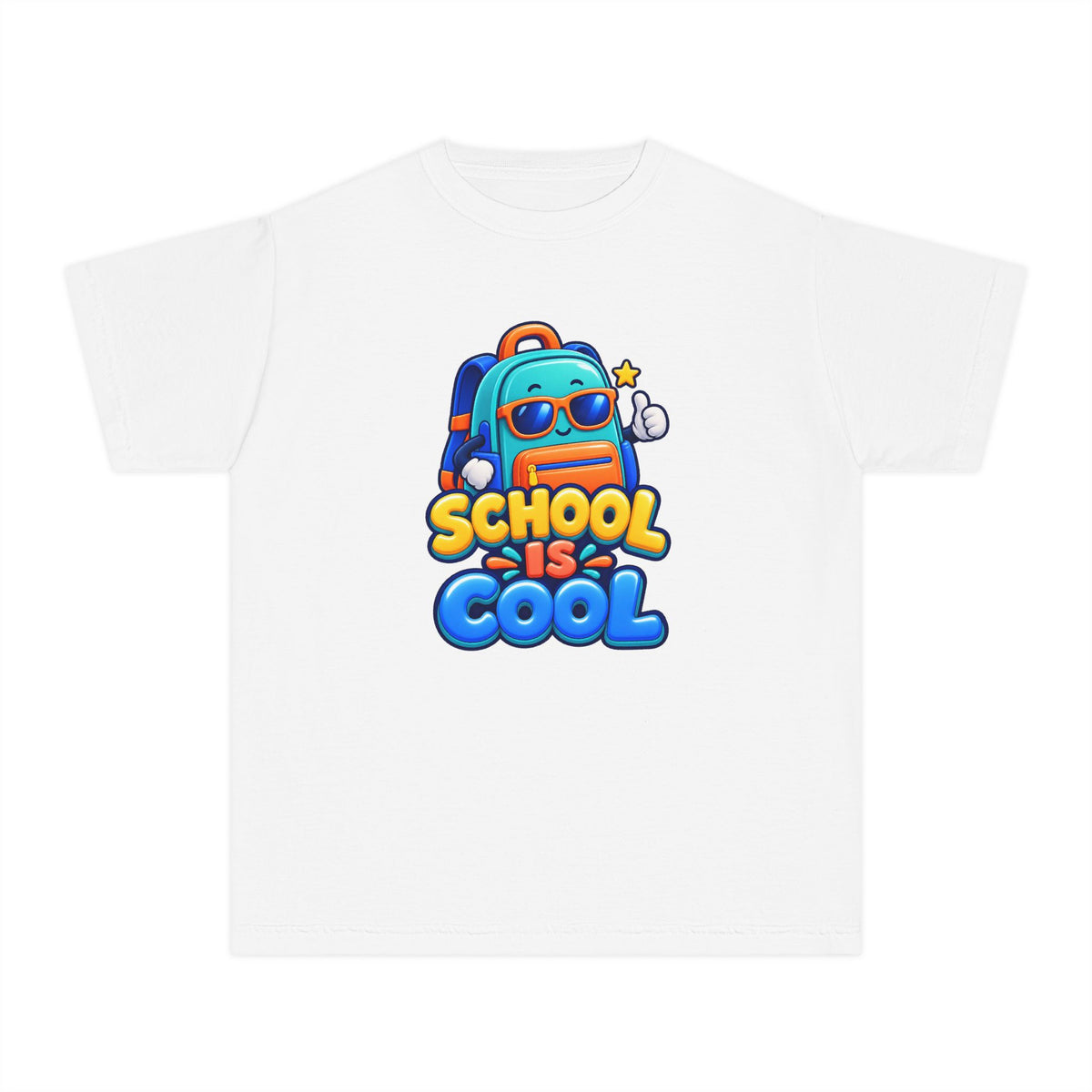 🎒 School Is Cool Backpack Cartoon Kids Tee