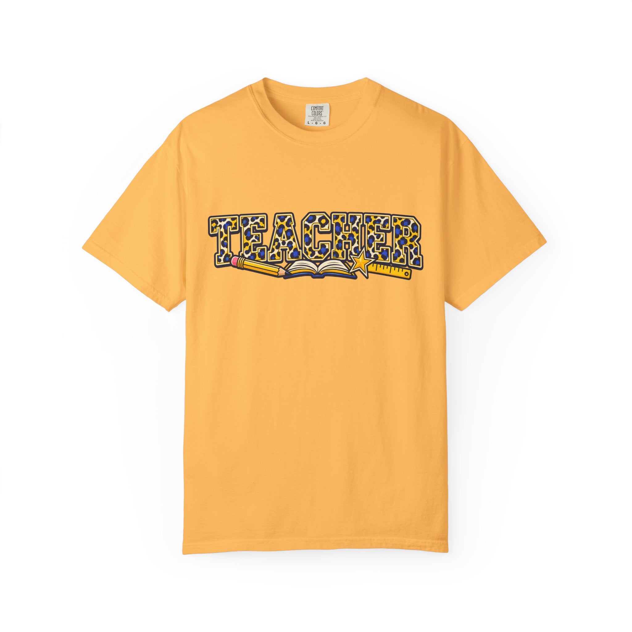 Leopard Print Teacher Comfort Colors® Heavyweight Tee 🍎✏️