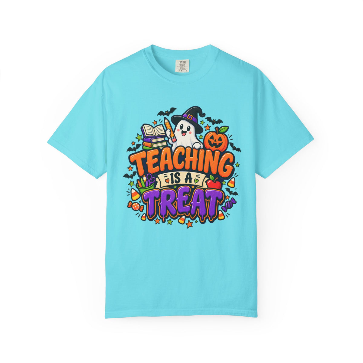 Teaching Is a Treat Halloween T-Shirt — Cute Ghost & Pumpkin Teacher Tee