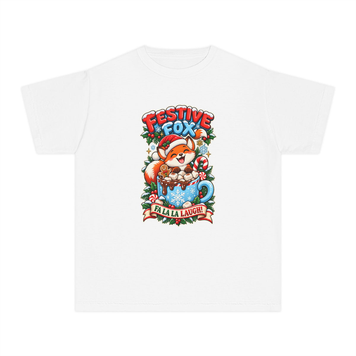 Festive Fox “Fala La Laugh!” Youth Christmas Tee