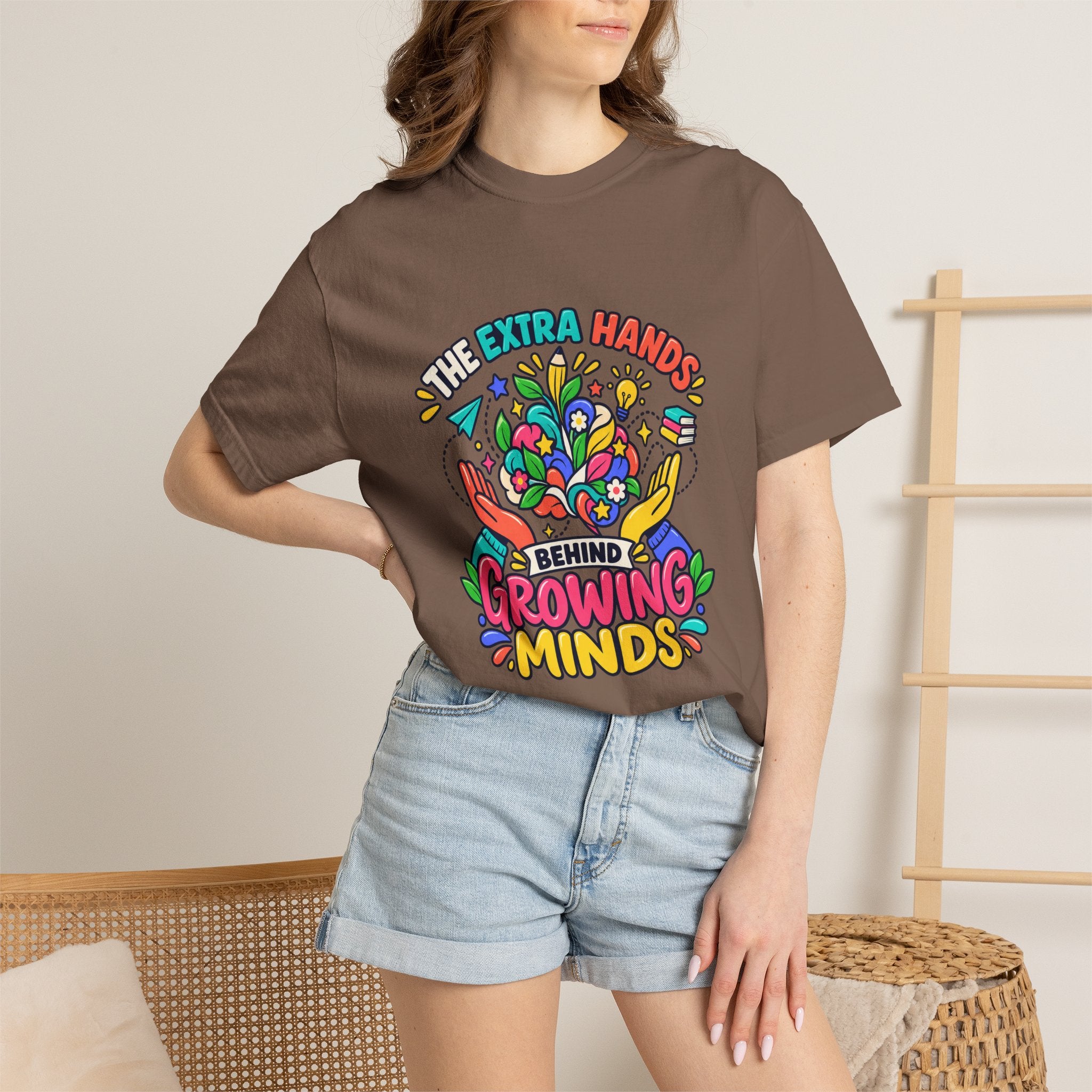Extra Hands Behind Growing Minds Comfort Colors® Teacher Tee 🌱✏️