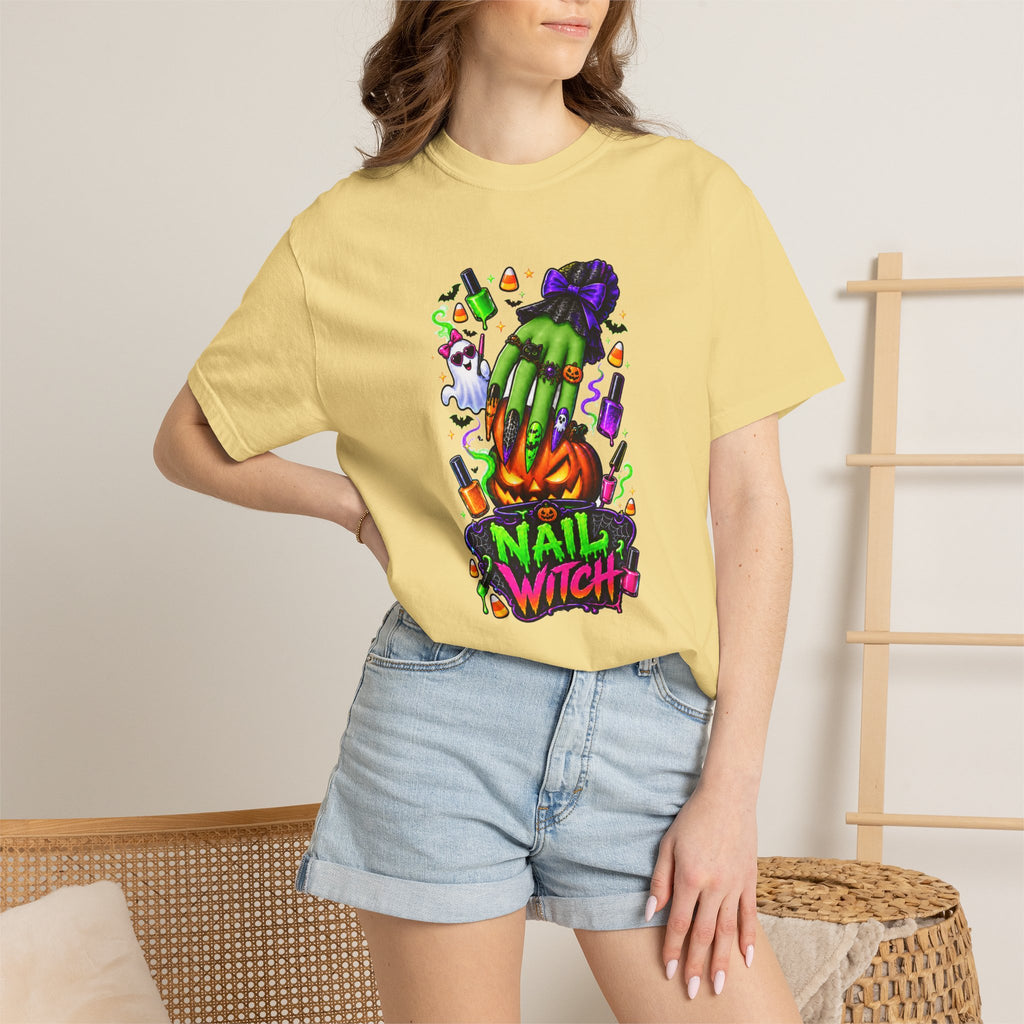 Nail Witch Halloween Tee – Adult Unisex Nail Tech & Beauty Salon Shirt