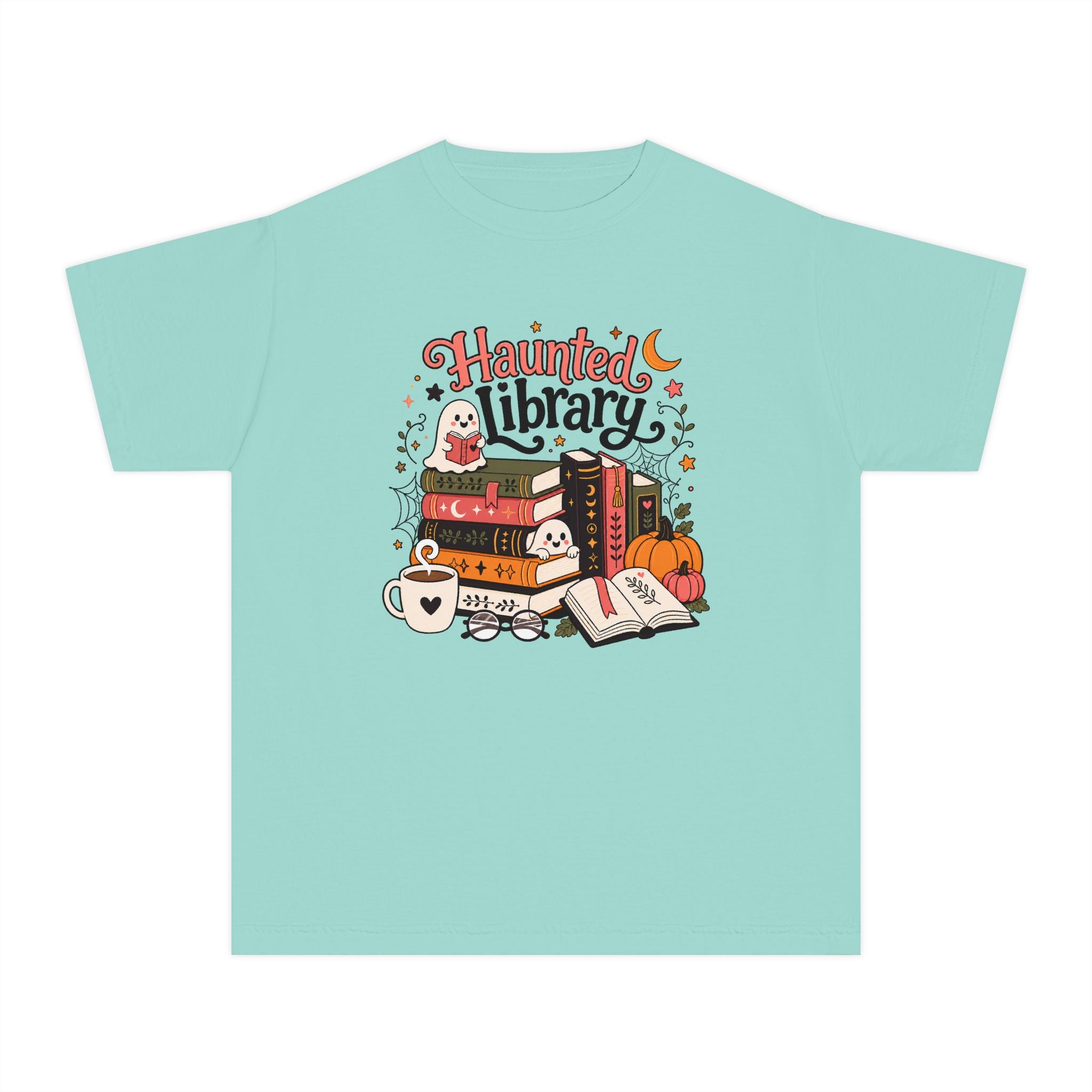 Haunted Library Youth Retro Tee 🎃📚