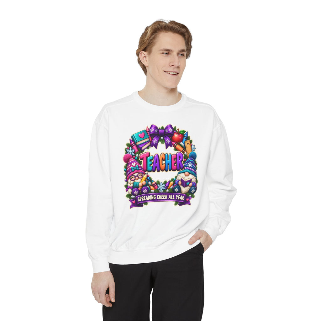 Teacher Spreading Gnomes Cheer All Year Christmas Sweatshirt