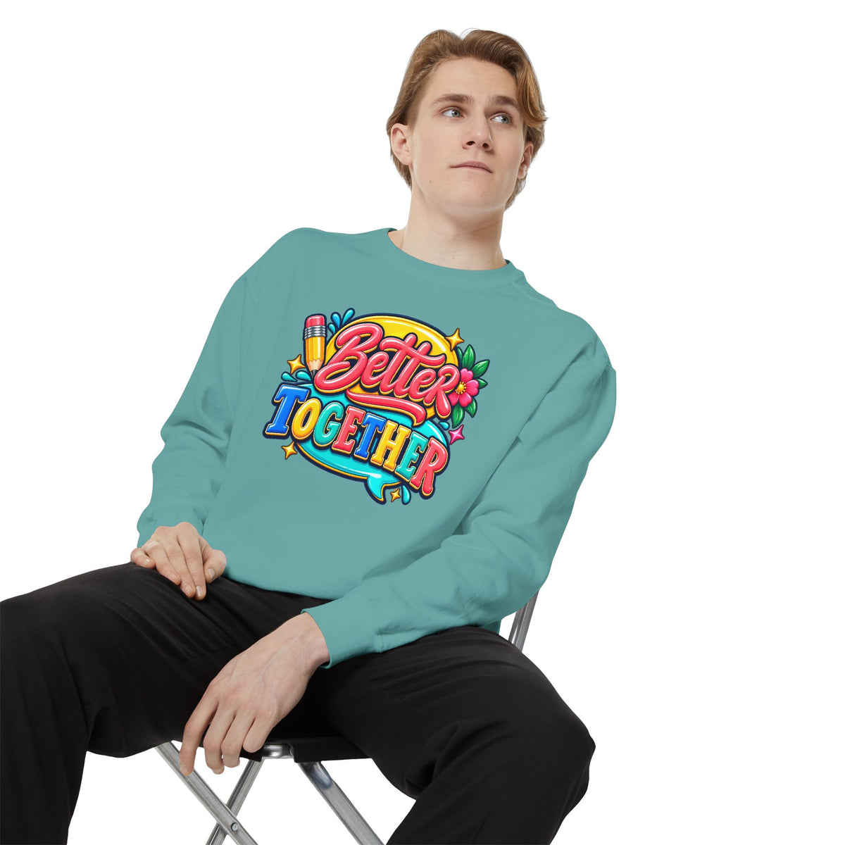 Better Together Sweatshirt Colorful Retro Graphic Crewneck