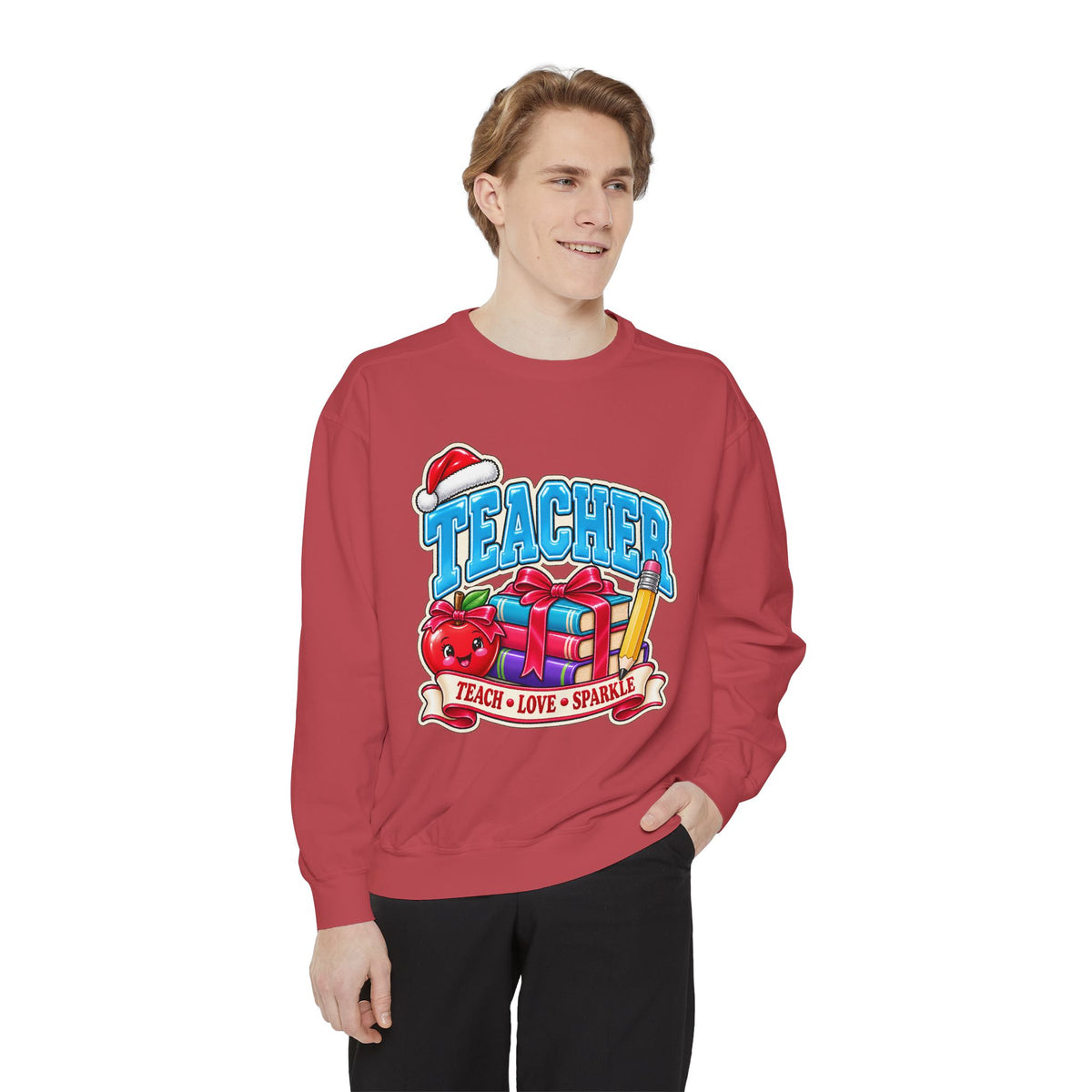 Teach • Love • Sparkle Christmas Teacher Sweatshirt