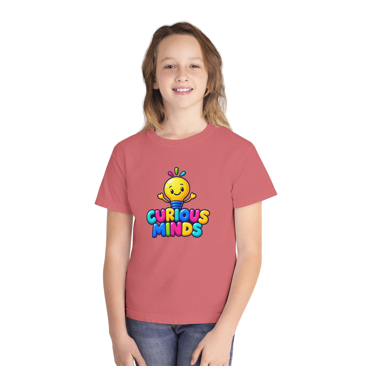 💡 Curious Minds Kids Tee Colorful Happy Character