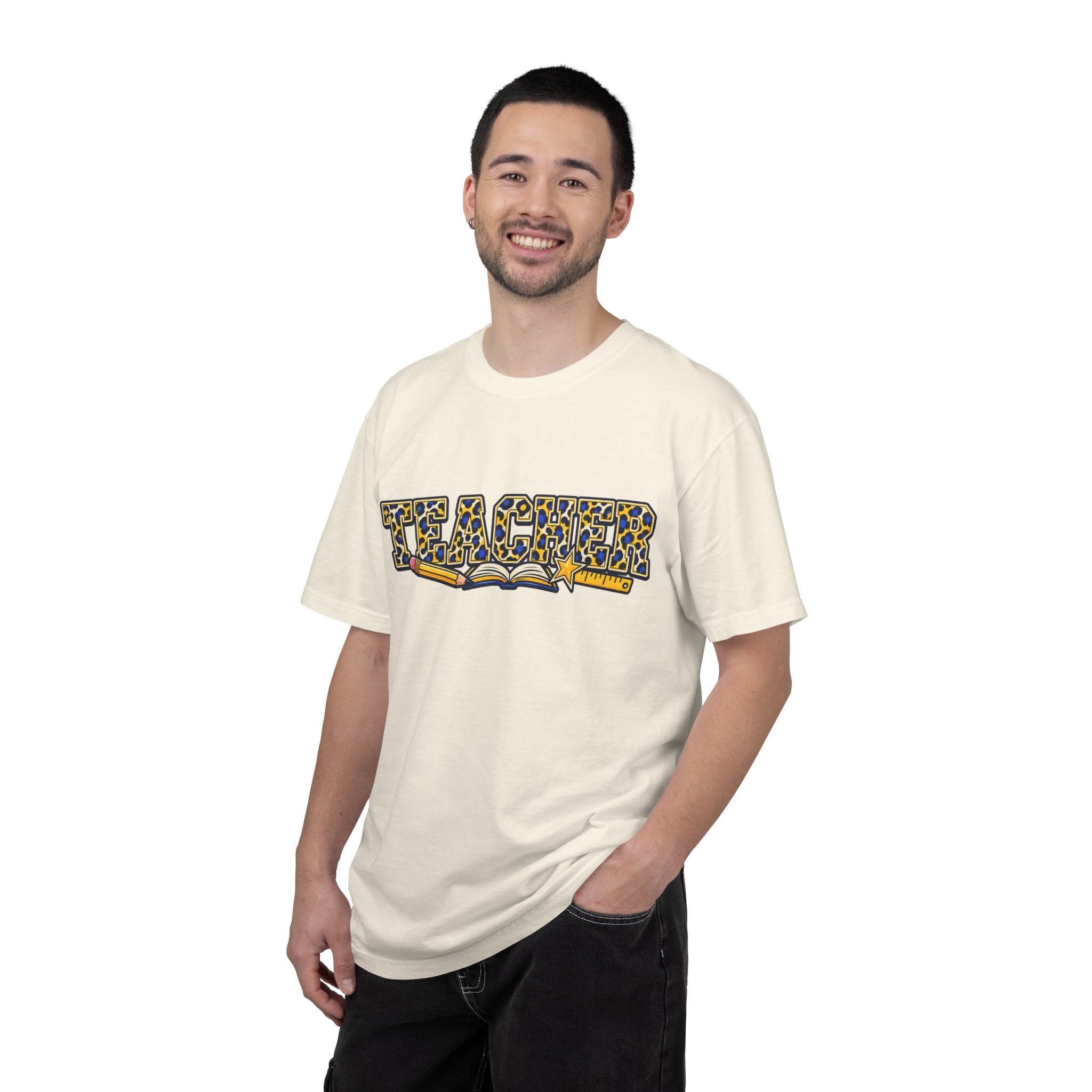 Leopard Print Teacher Comfort Colors® Heavyweight Tee 🍎✏️