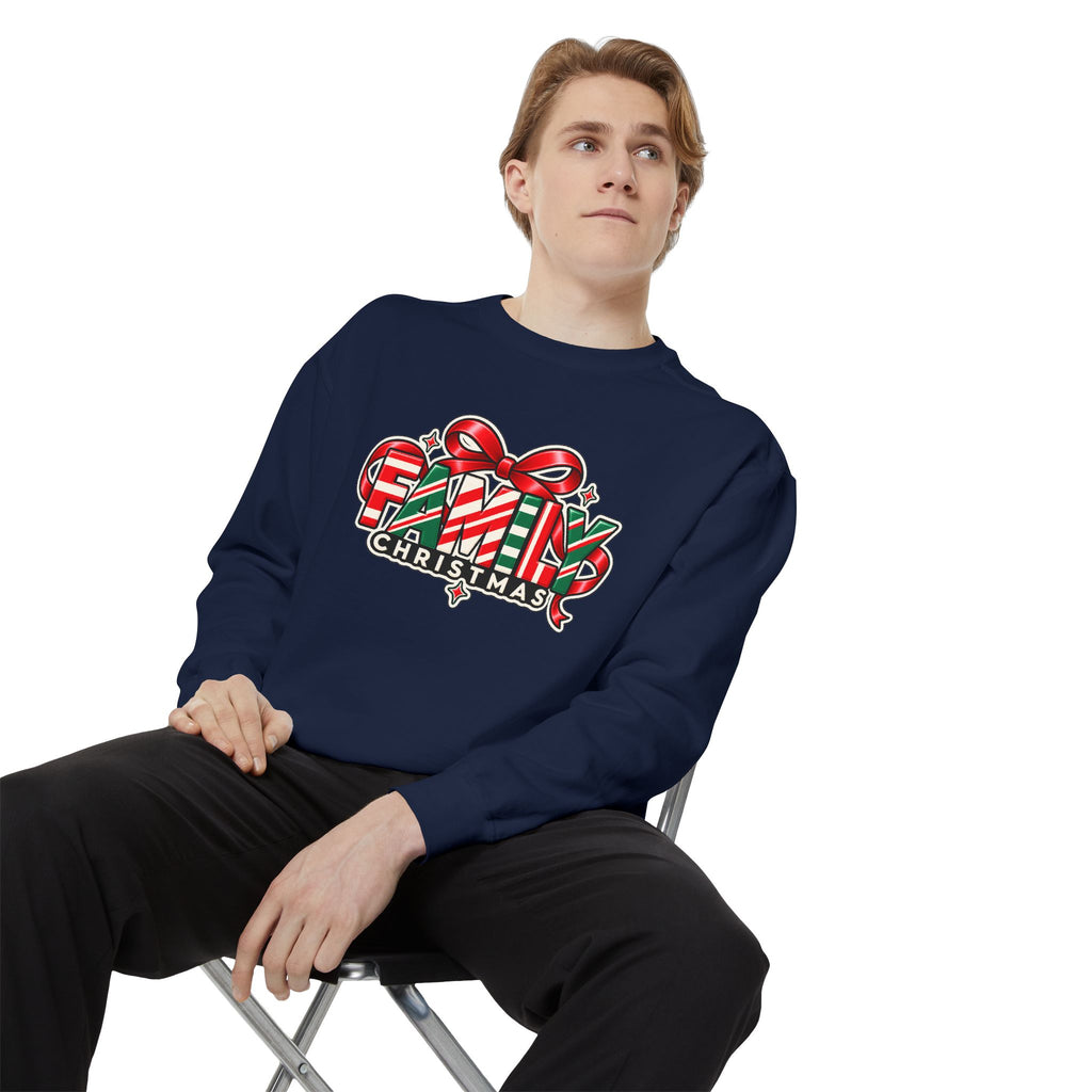 Family Christmas Candy Cane Holiday Sweatshirt