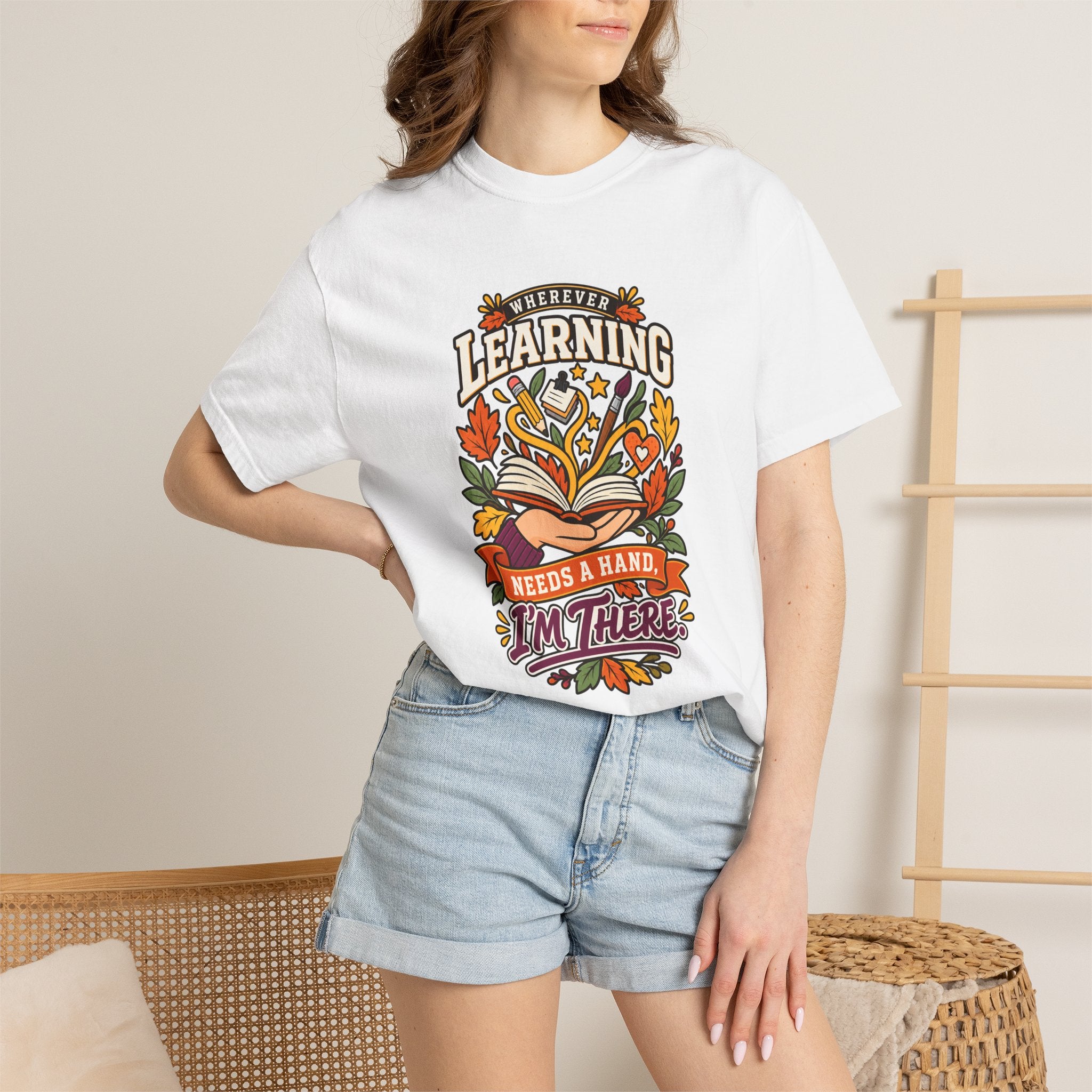 Wherever Learning Needs a Hand Teacher Heavyweight Tee 🍎📚