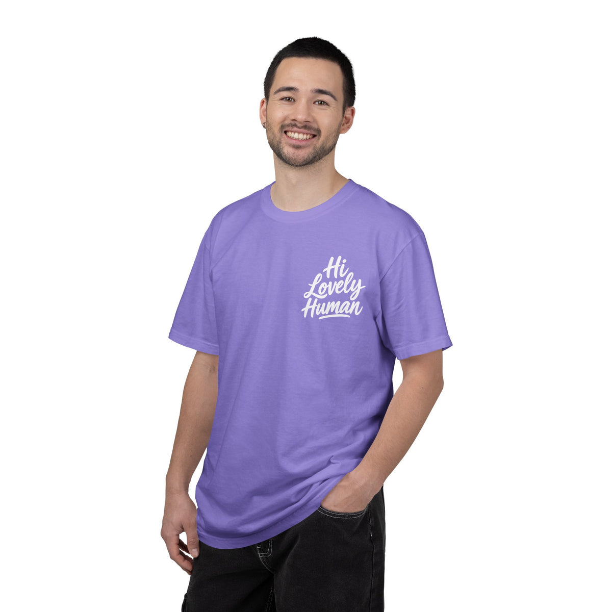 Hi Lovely Human — Inspirational Garment-Dyed Adult T-Shirt