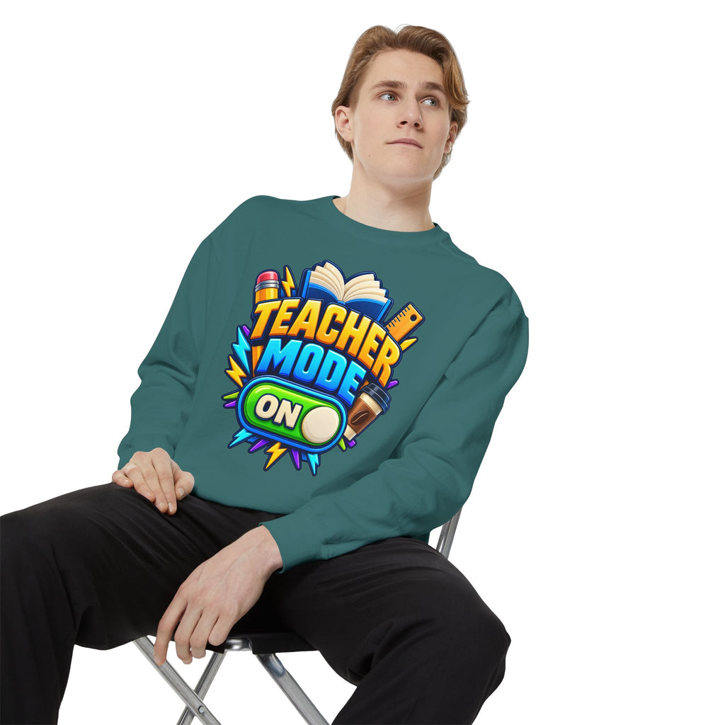 Teacher Mode On Sweatshirt 📚☕ | Funny Teacher Crewneck