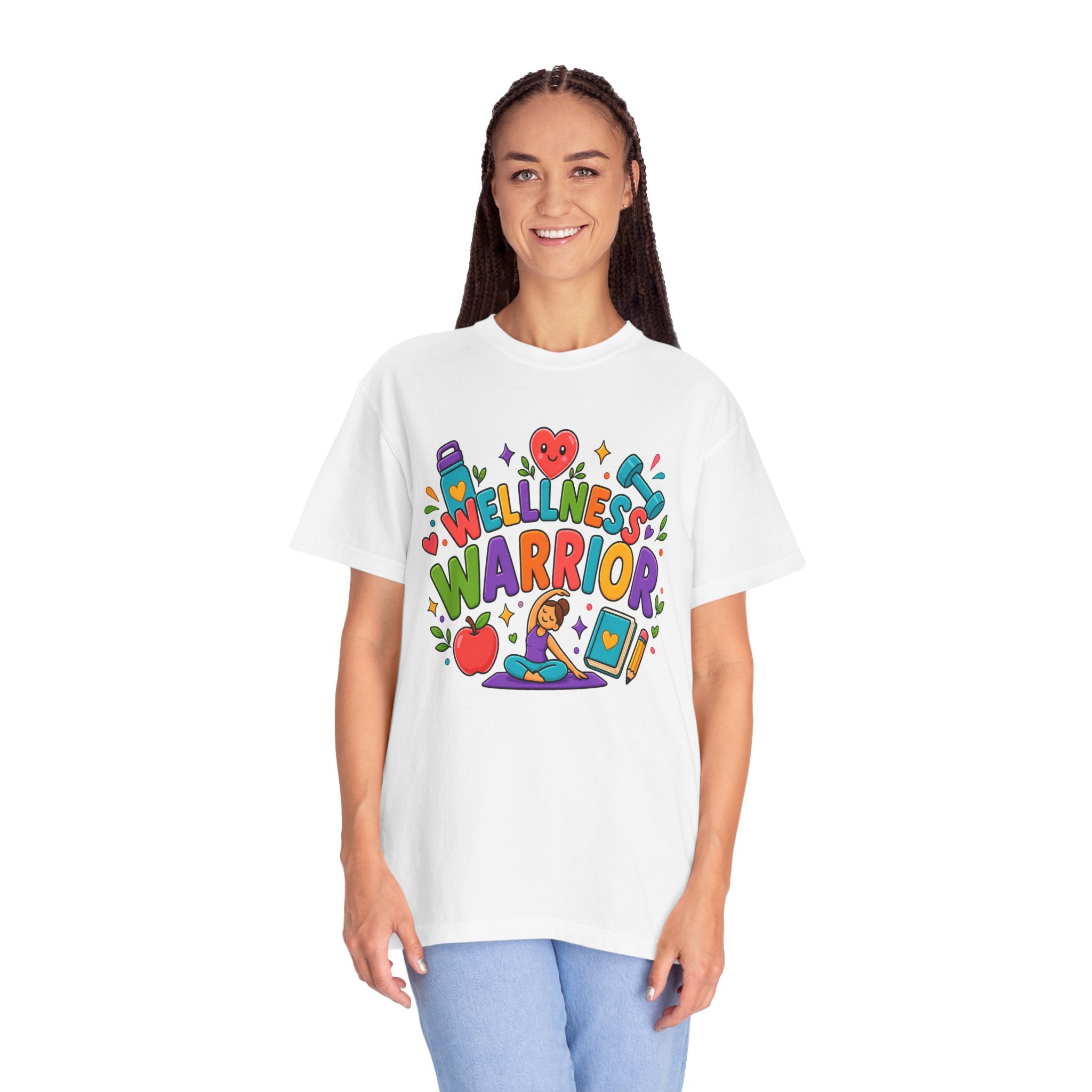 Wellness Warrior Teacher Comfort Colors® Heavyweight Tee 🌈💪