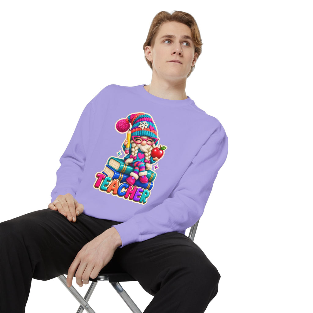Teacher Gnome Book Lover Holiday Sweatshirt