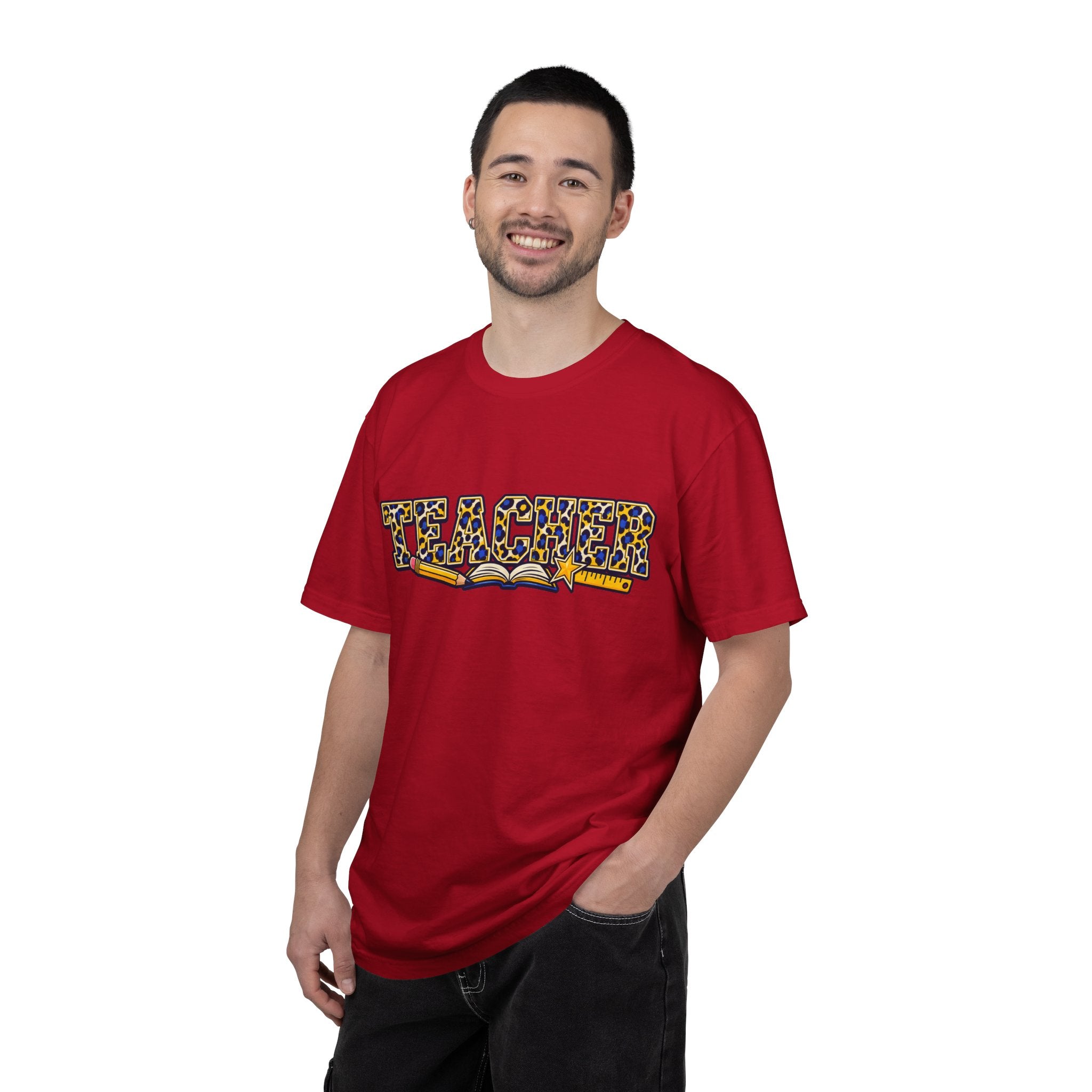 Leopard Print Teacher Comfort Colors® Heavyweight Tee 🍎✏️