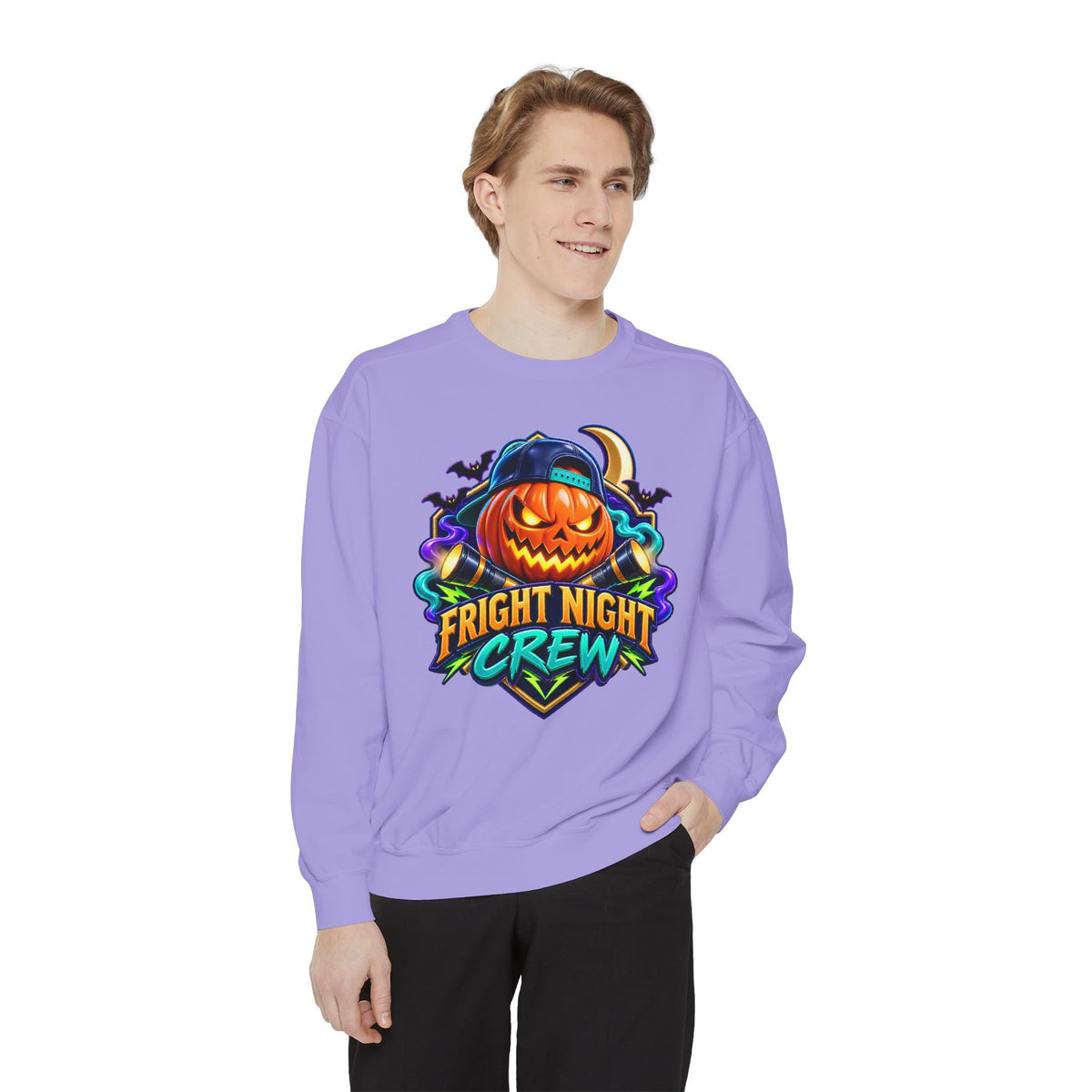 Fright Night Crew Halloween Sweatshirt 🎃 | Pumpkin Halloween Pullover