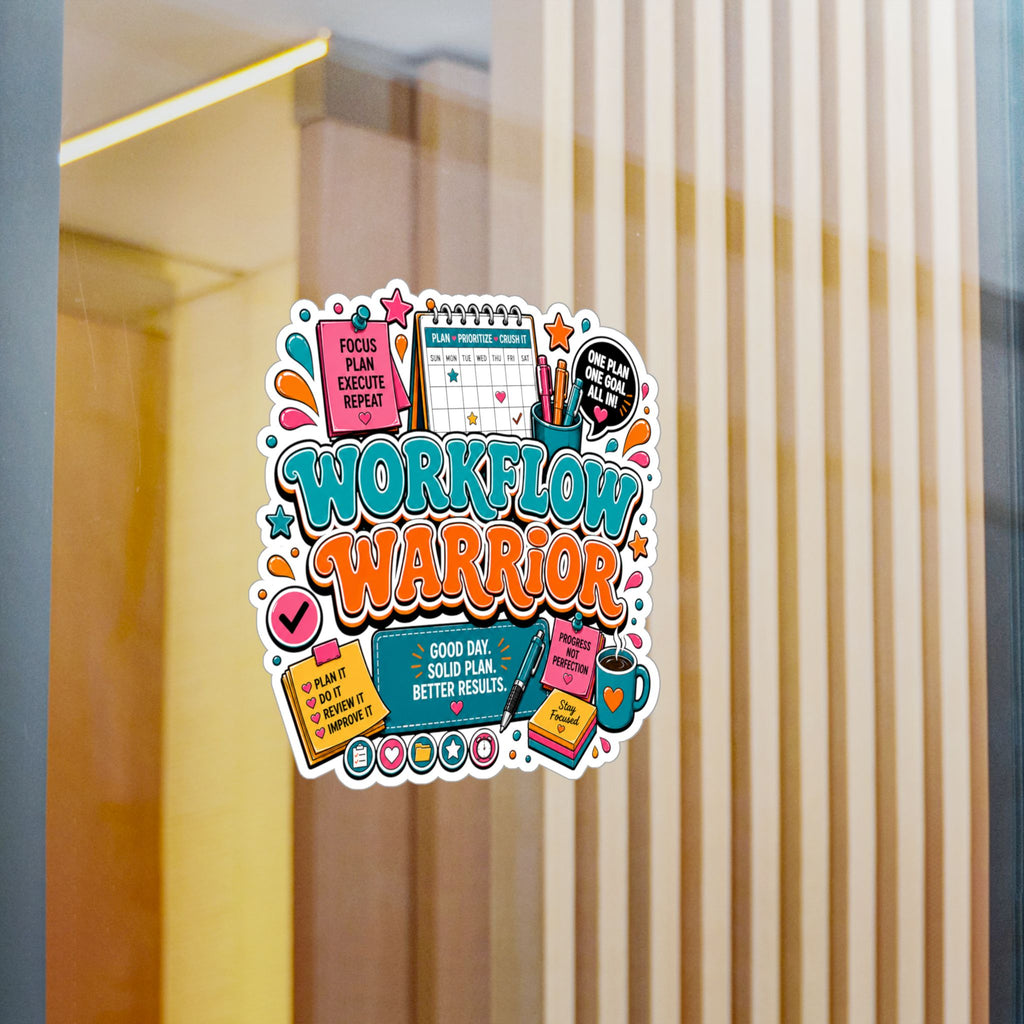 Workflow Warrior Vinyl Sticker – Productivity Planner Decor (Kiss-Cut)