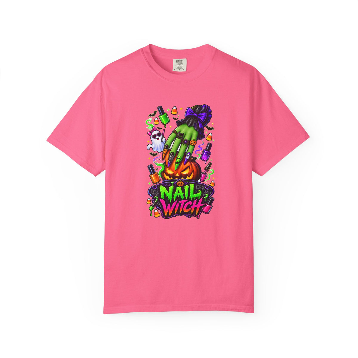 Nail Witch Halloween Tee – Adult Unisex Nail Tech & Beauty Salon Shirt