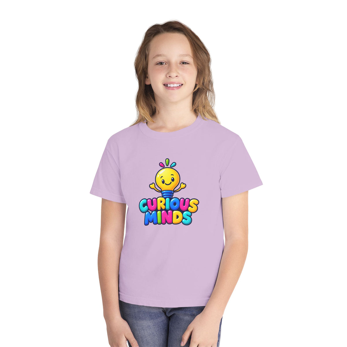💡 Curious Minds Kids Tee Colorful Happy Character