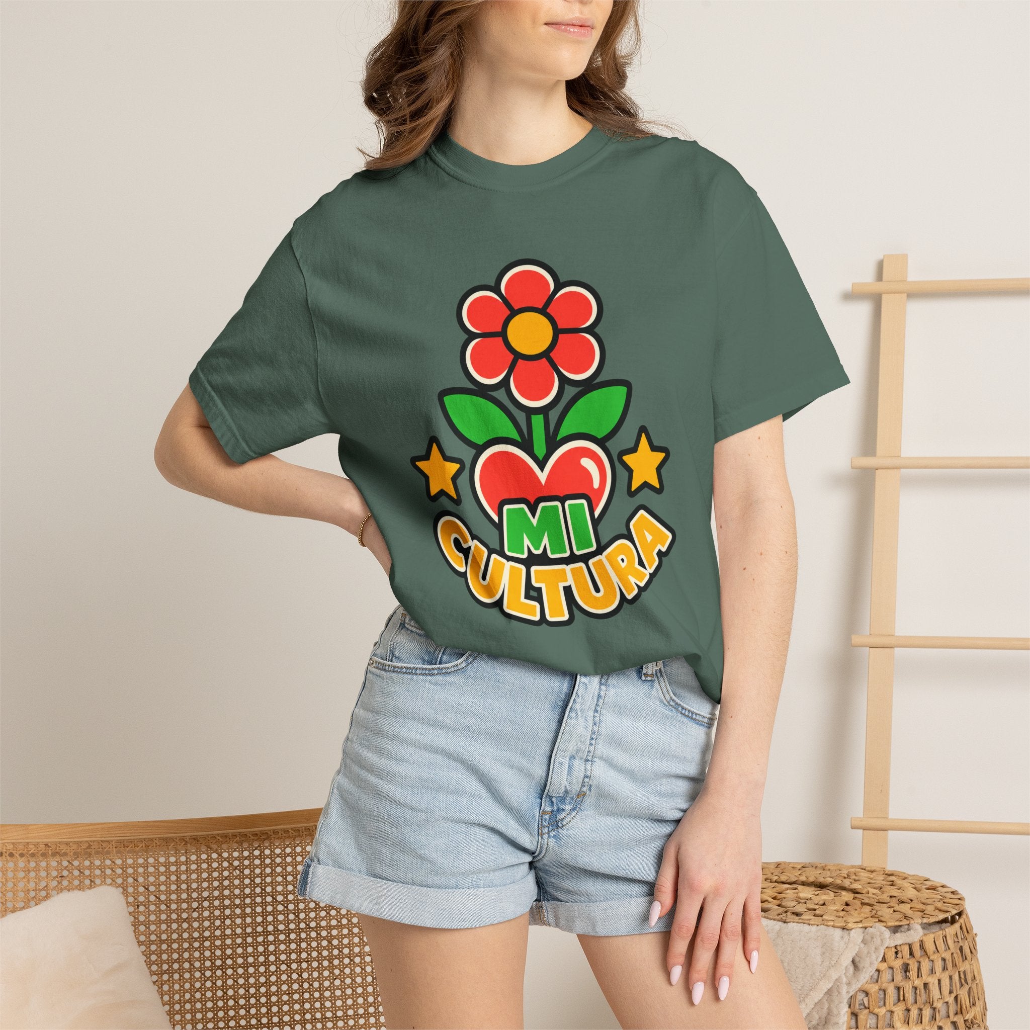Mi Cultura Latino Heritage Heavyweight Tee 🌺❤️