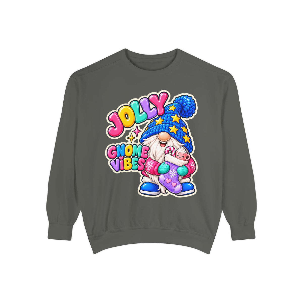 Jolly Gnome Vibes Christmas Sweatshirt