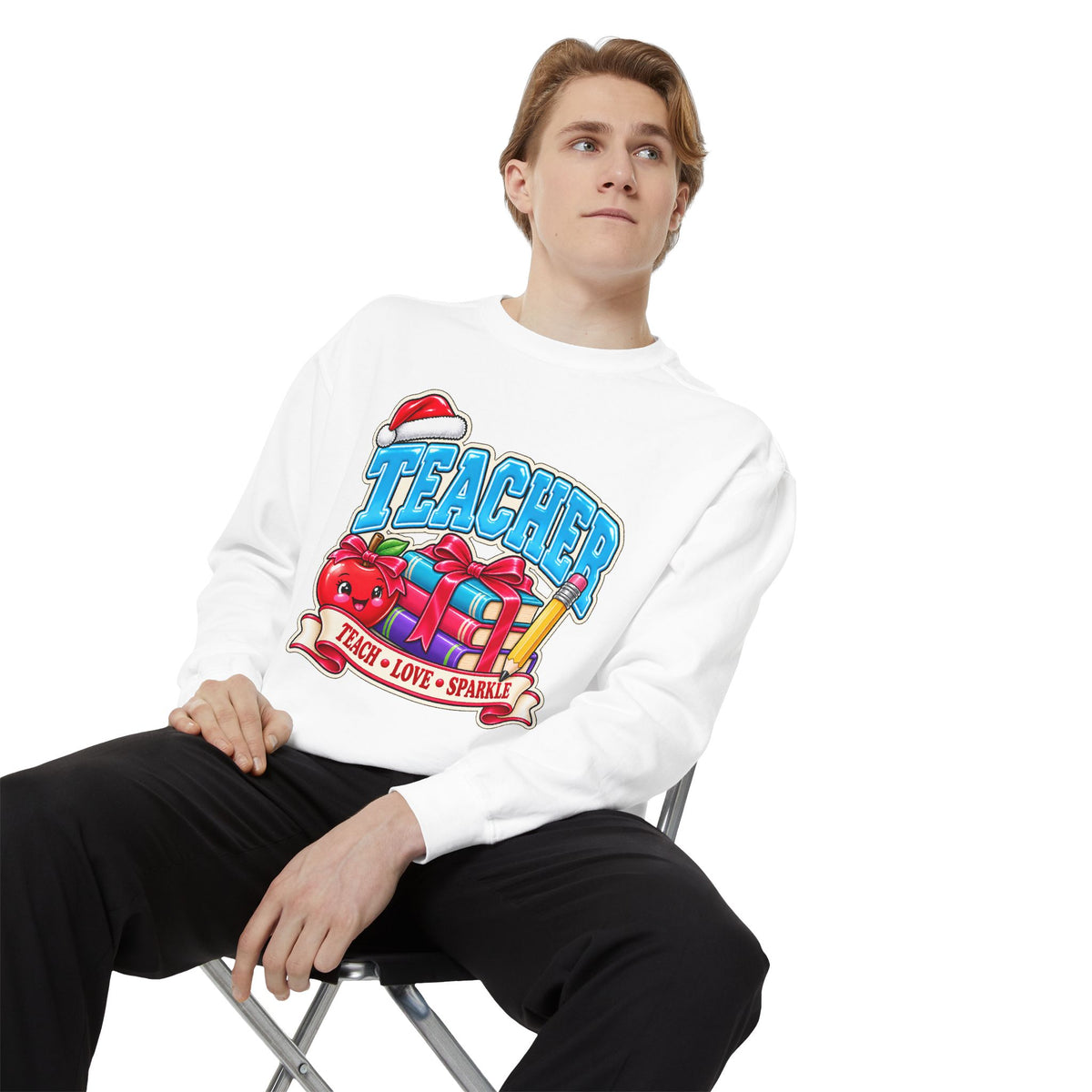 Teach • Love • Sparkle Christmas Teacher Sweatshirt