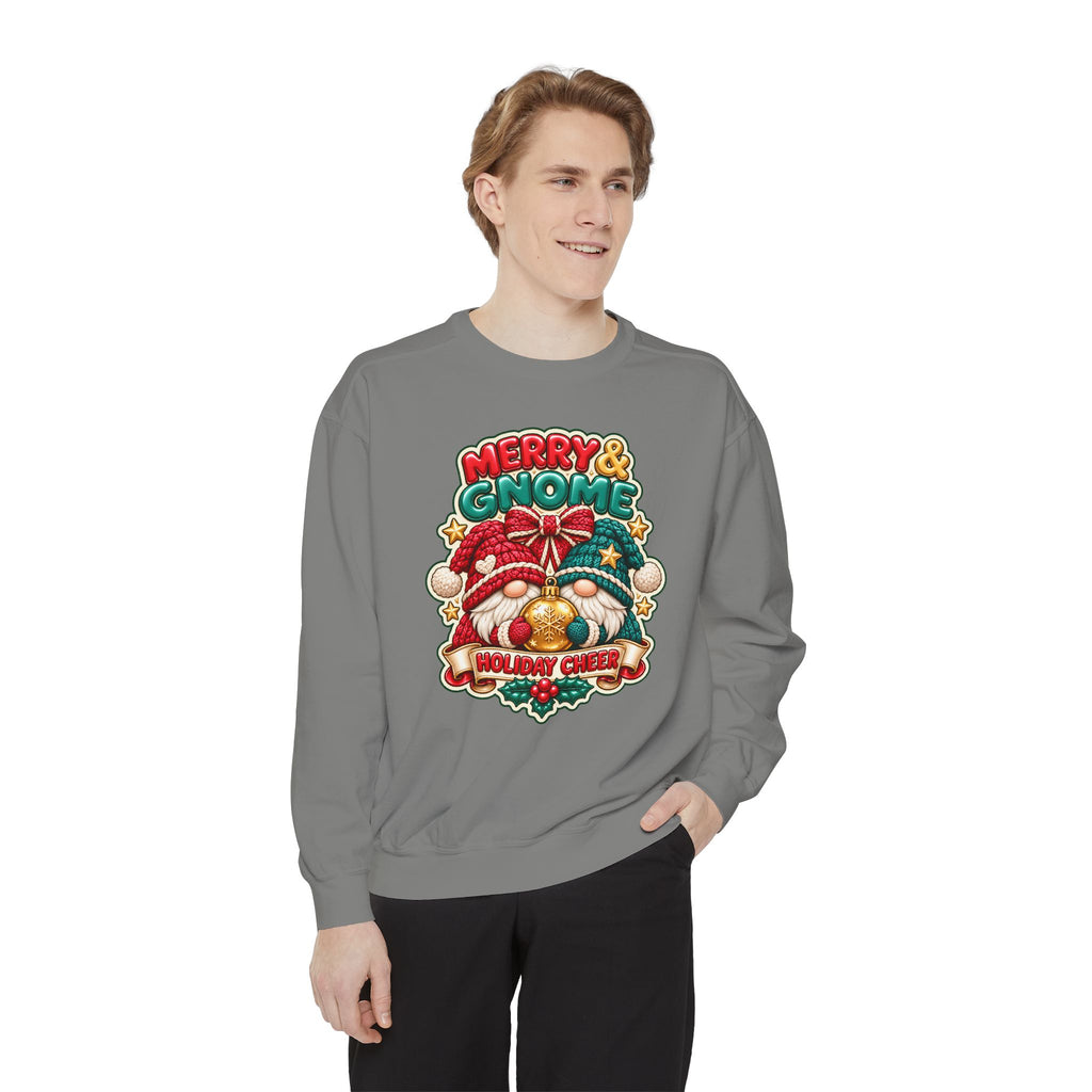 Merry and Gnome Holiday Cheer Sweatshirt — Cute Christmas Design