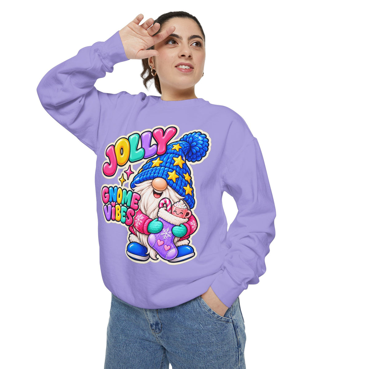 Jolly Gnome Vibes Christmas Sweatshirt