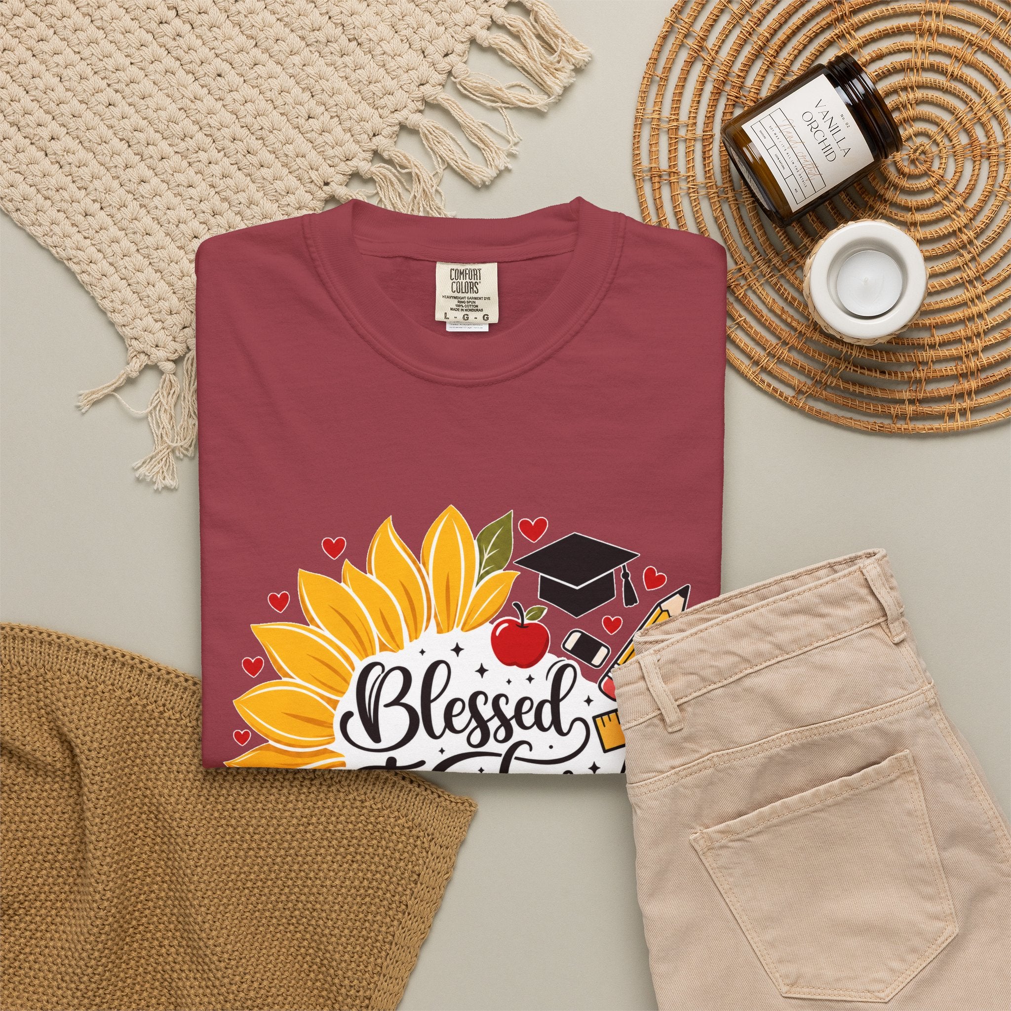 Blessed Teacher Heavyweight Tee 🌻📚✏️