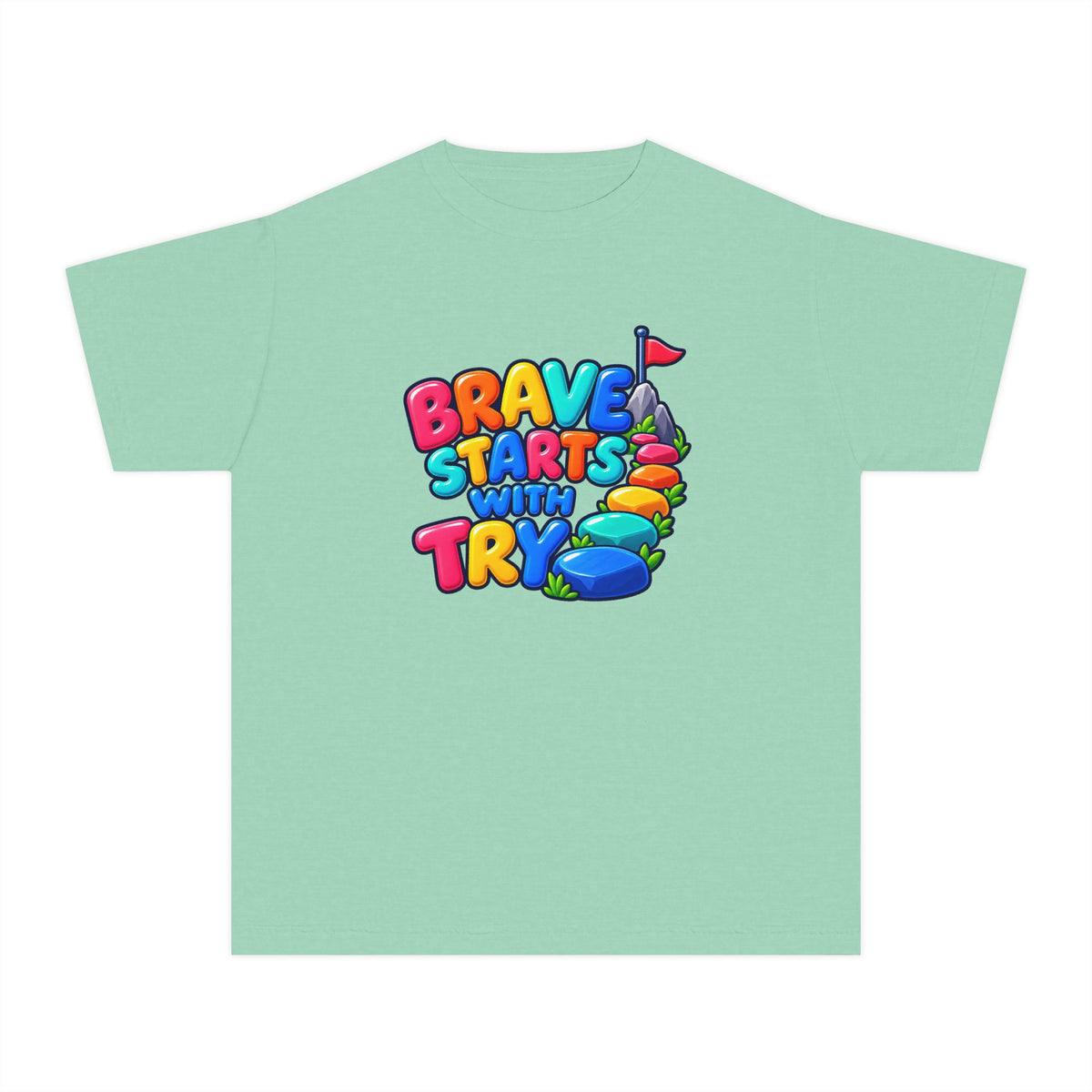 🏔️ Brave Starts With Try Youth Tee