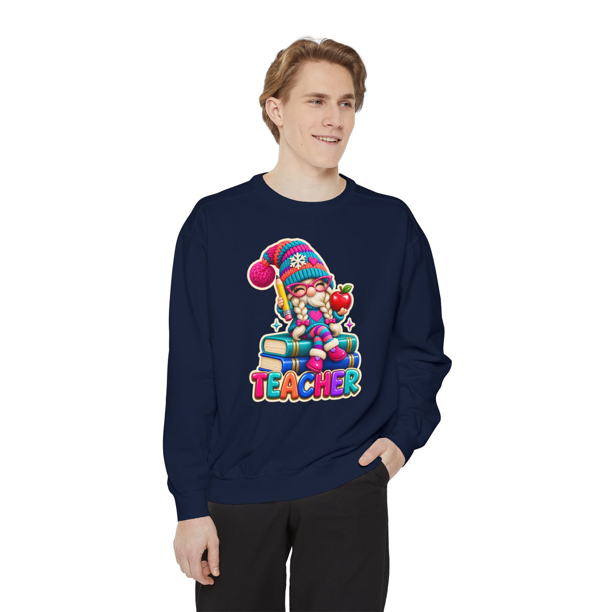 Teacher Gnome Book Lover Holiday Sweatshirt