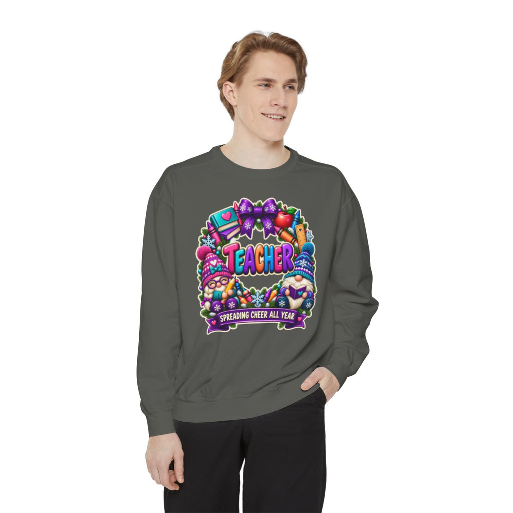 Teacher Spreading Gnomes Cheer All Year Christmas Sweatshirt