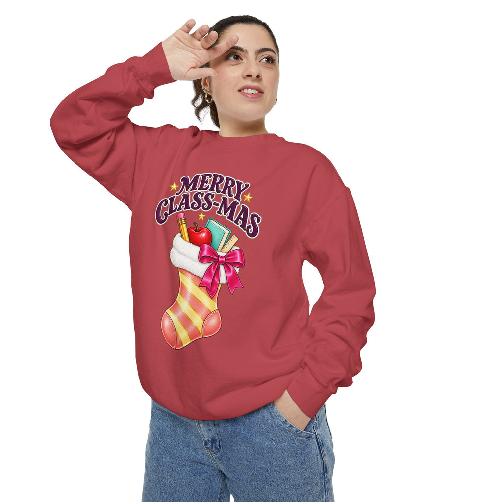 Merry Class-mas Sweatshirt – Cute Christmas Stocking Teacher Holiday Sweater