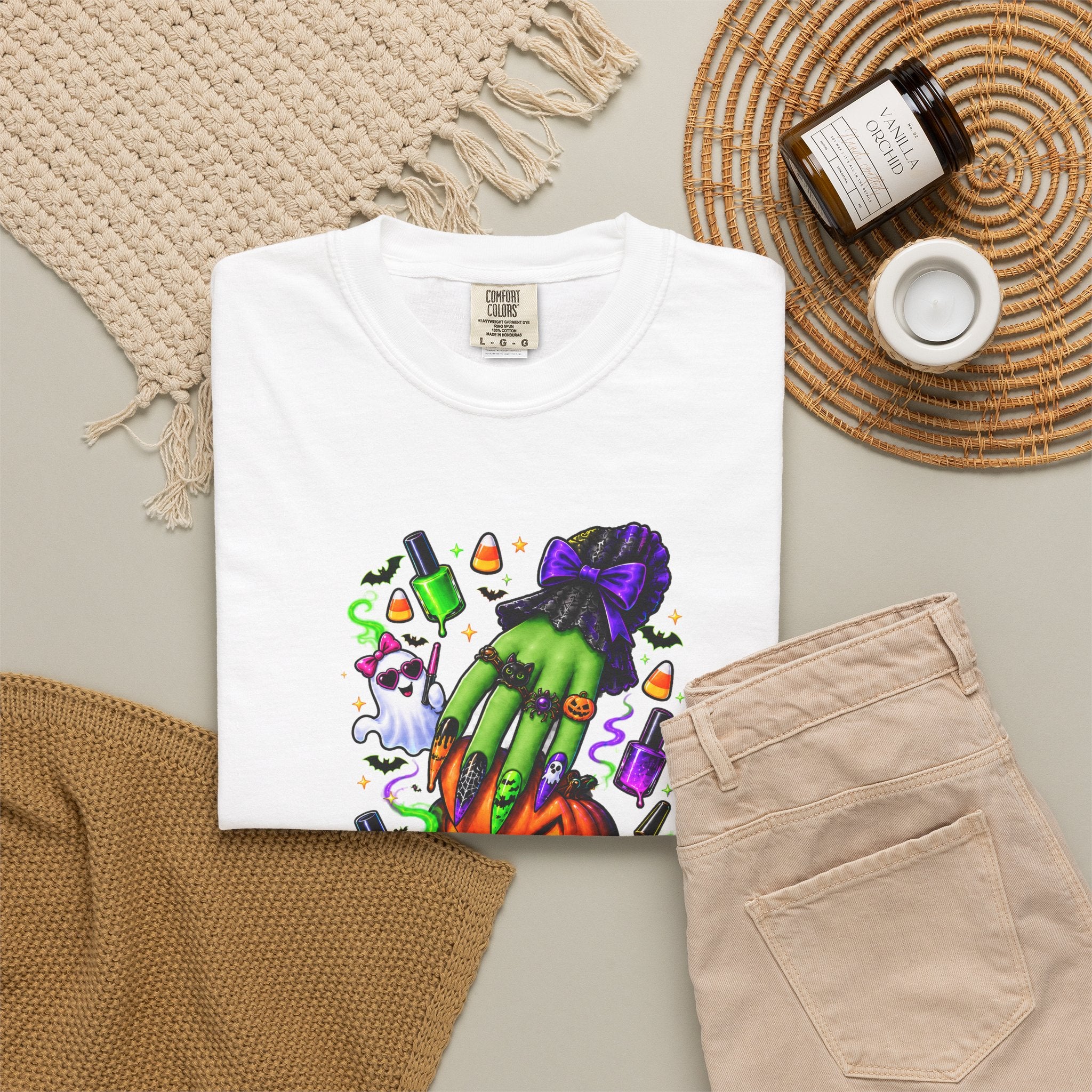 Nail Witch Halloween Tee – Adult Unisex Nail Tech & Beauty Salon Shirt